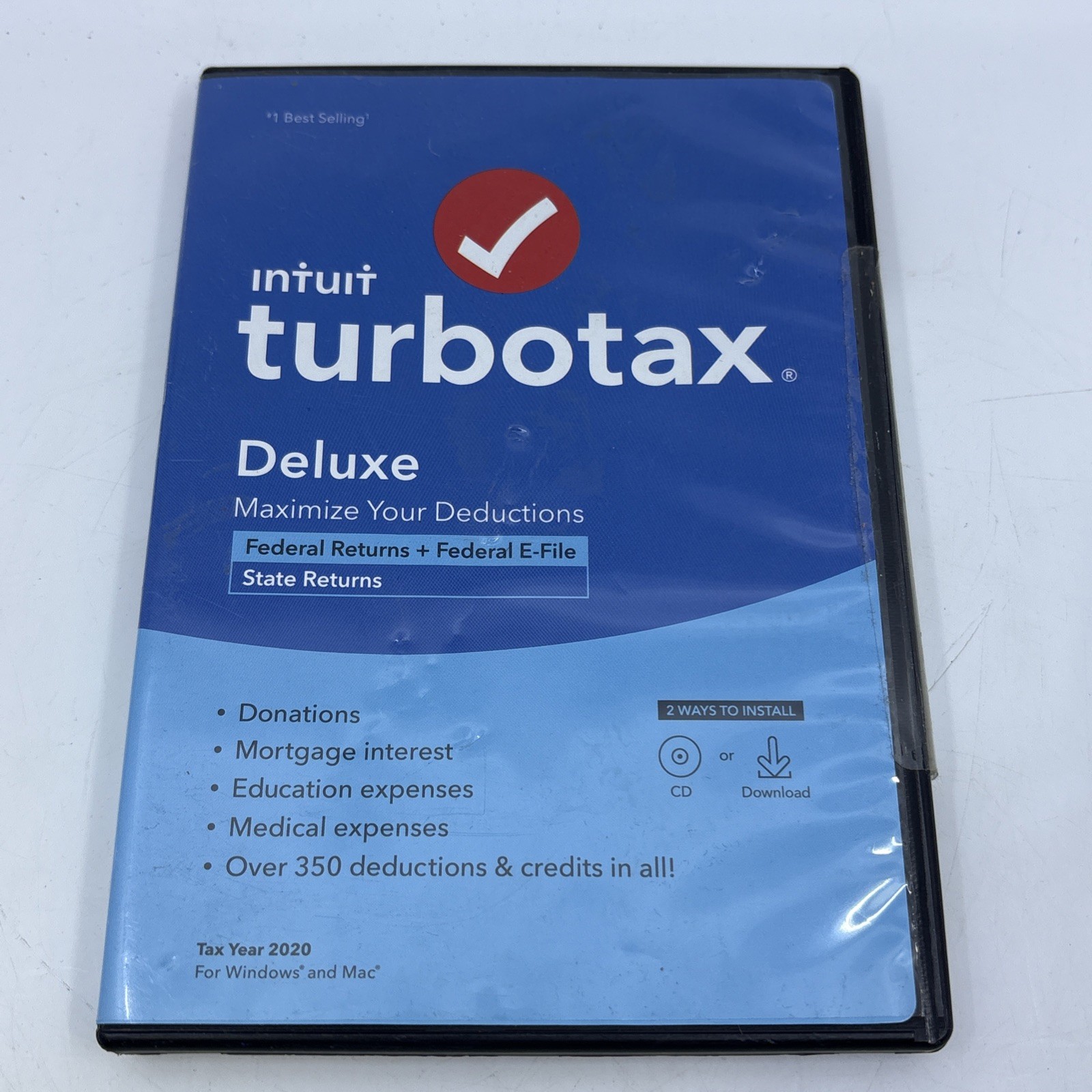 TurboTax Deluxe Fed & State 2020 NEW Sealed 2020 Tax Year Intuit Disc Download