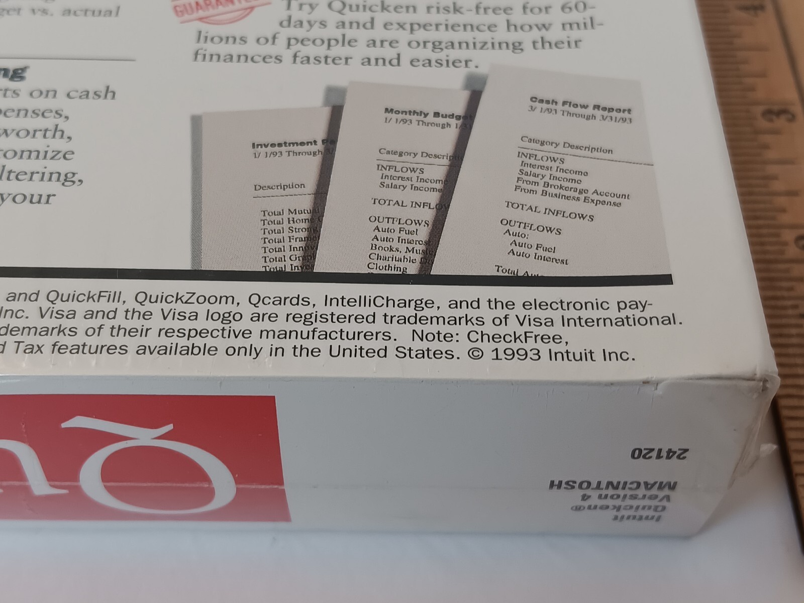 Intuit Quicken For Macintosh Version 4 1993 SEALED