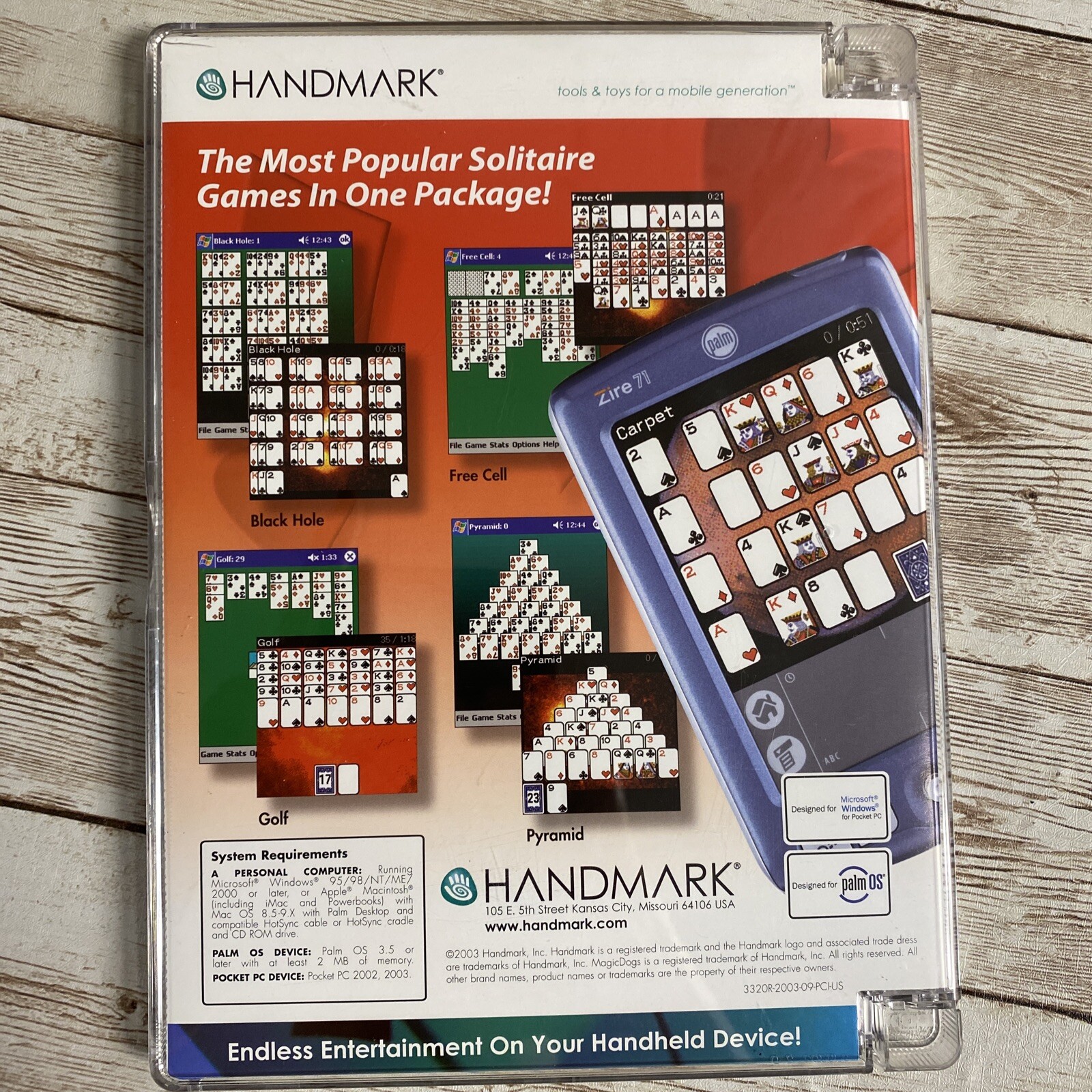 SUPER SOLITAIRE 15 GAMES FOR PALM OS OR POCKET PC BY HANDMARK Free Shipping