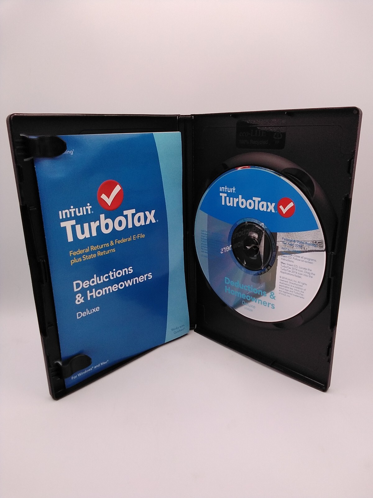 INTUIT TURBOTAX Deductions & Homeowners Deluxe PC WIN/MAC CD-ROM SOFTWARE Used
