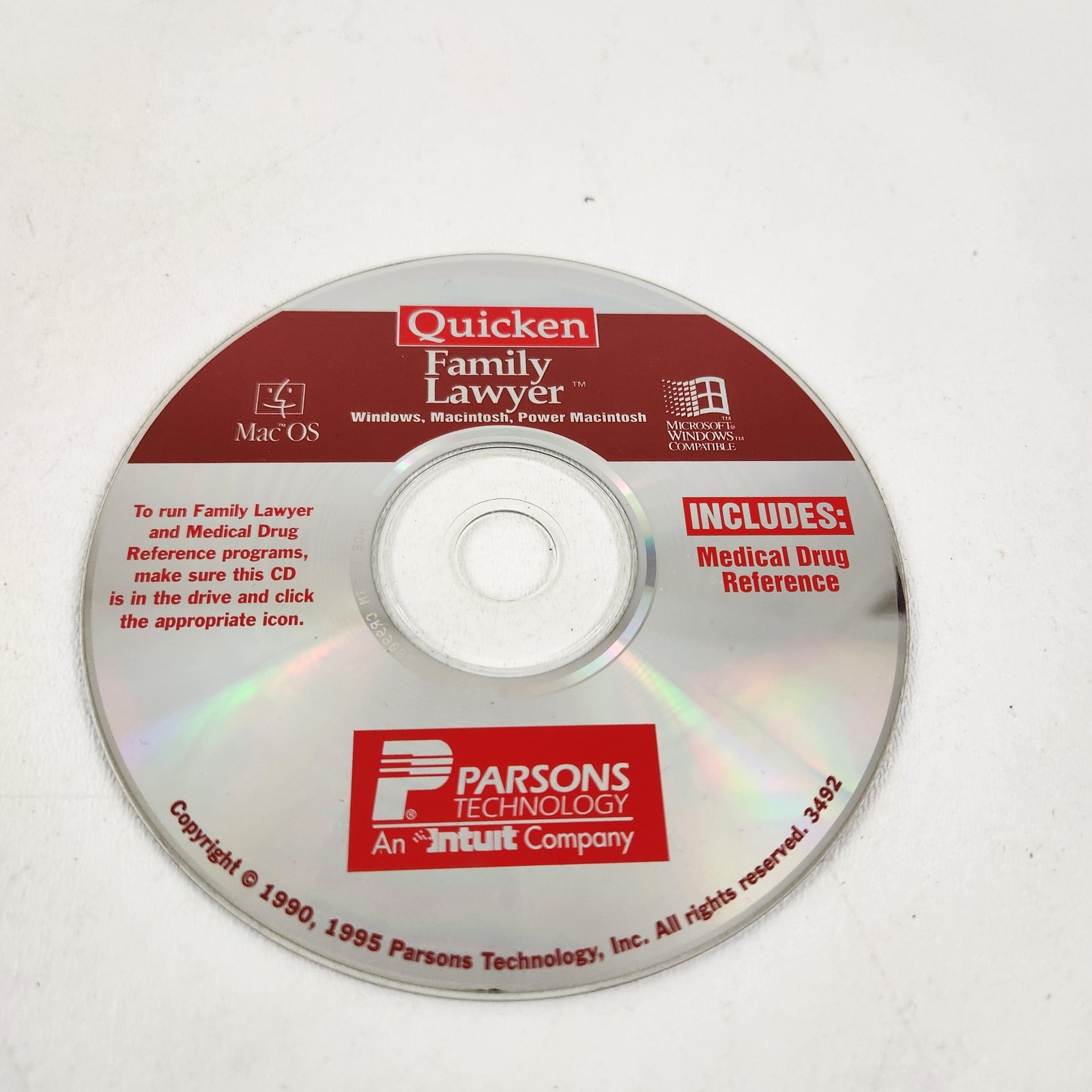 Quicken Family Lawyer CD Software Windows Macintosh Medical Drug Reference 3492