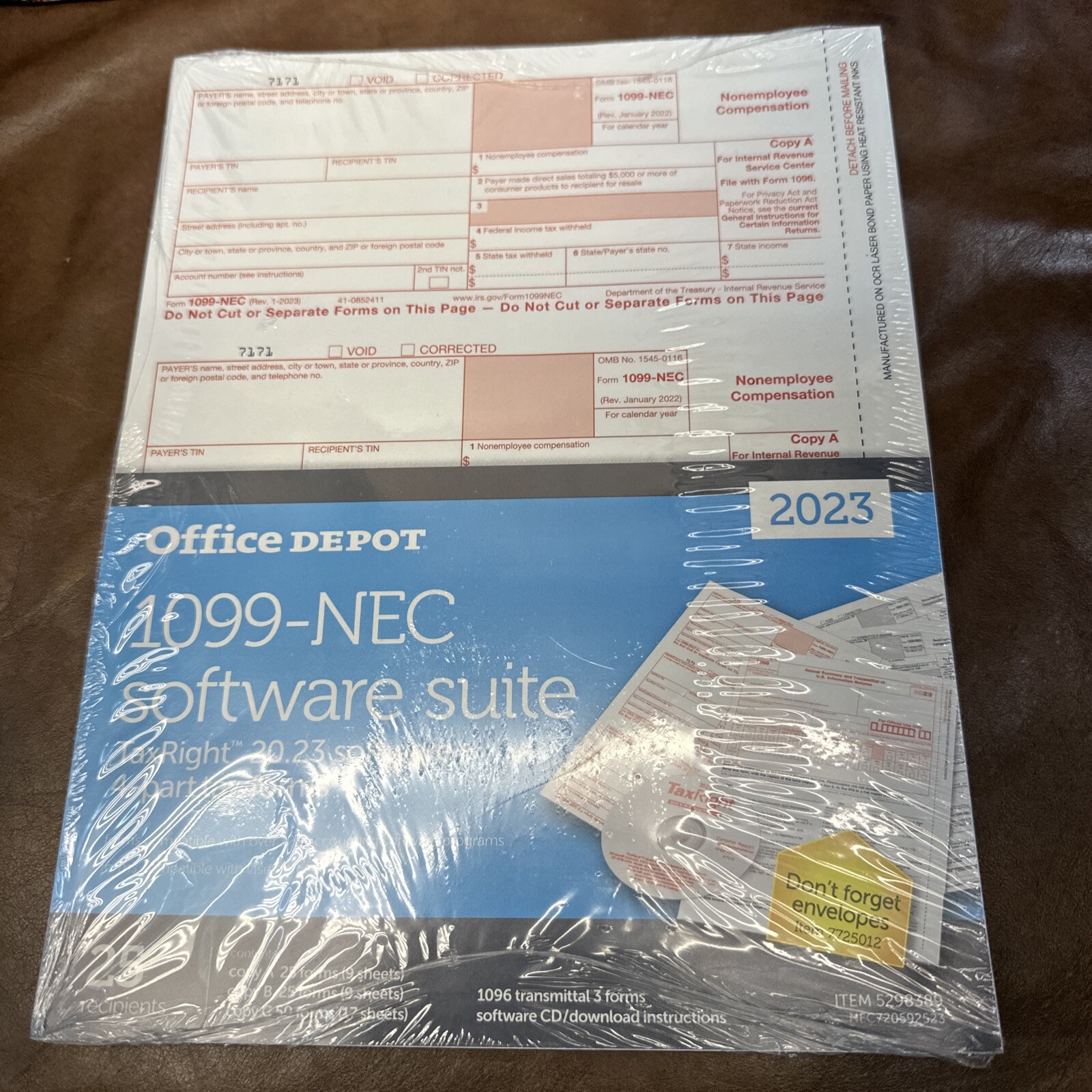 Office Depot 1099-NEC Software Suite 2023 25 Recipients New Sealed TaxRight USA