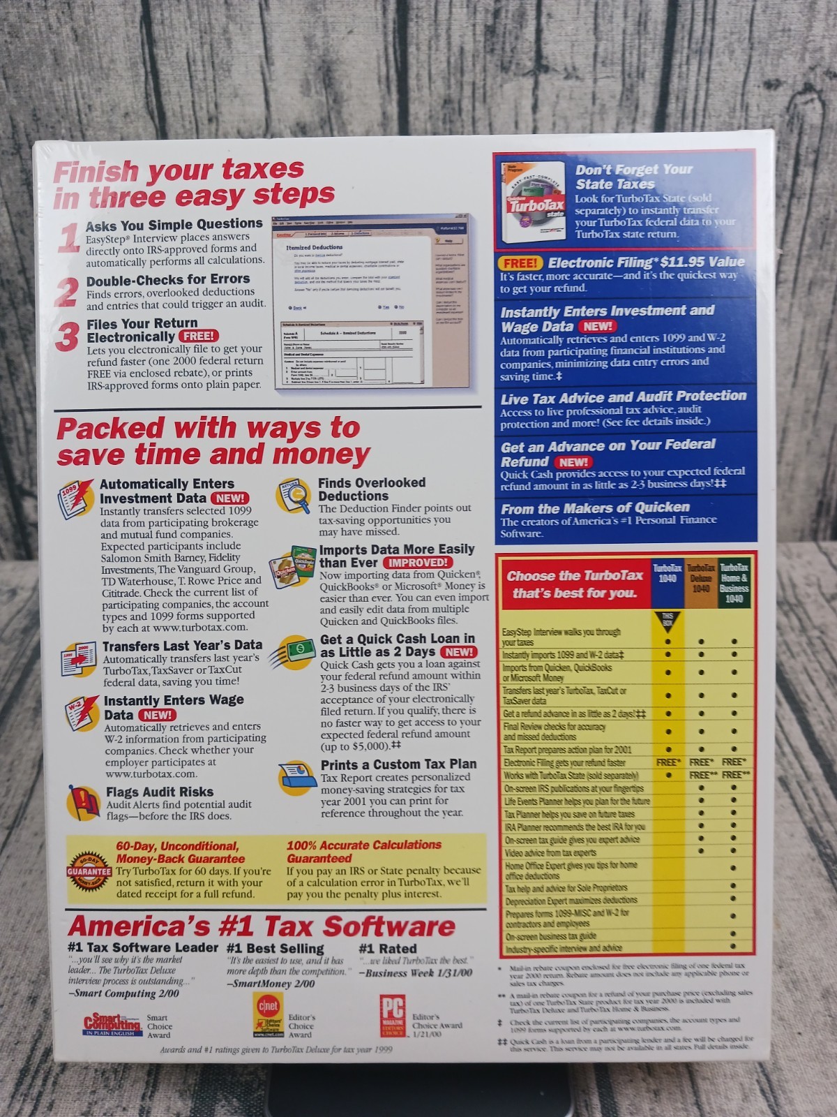 Quicken TurboTax (PC, CD-ROM, 2000, Big Box) Brand New