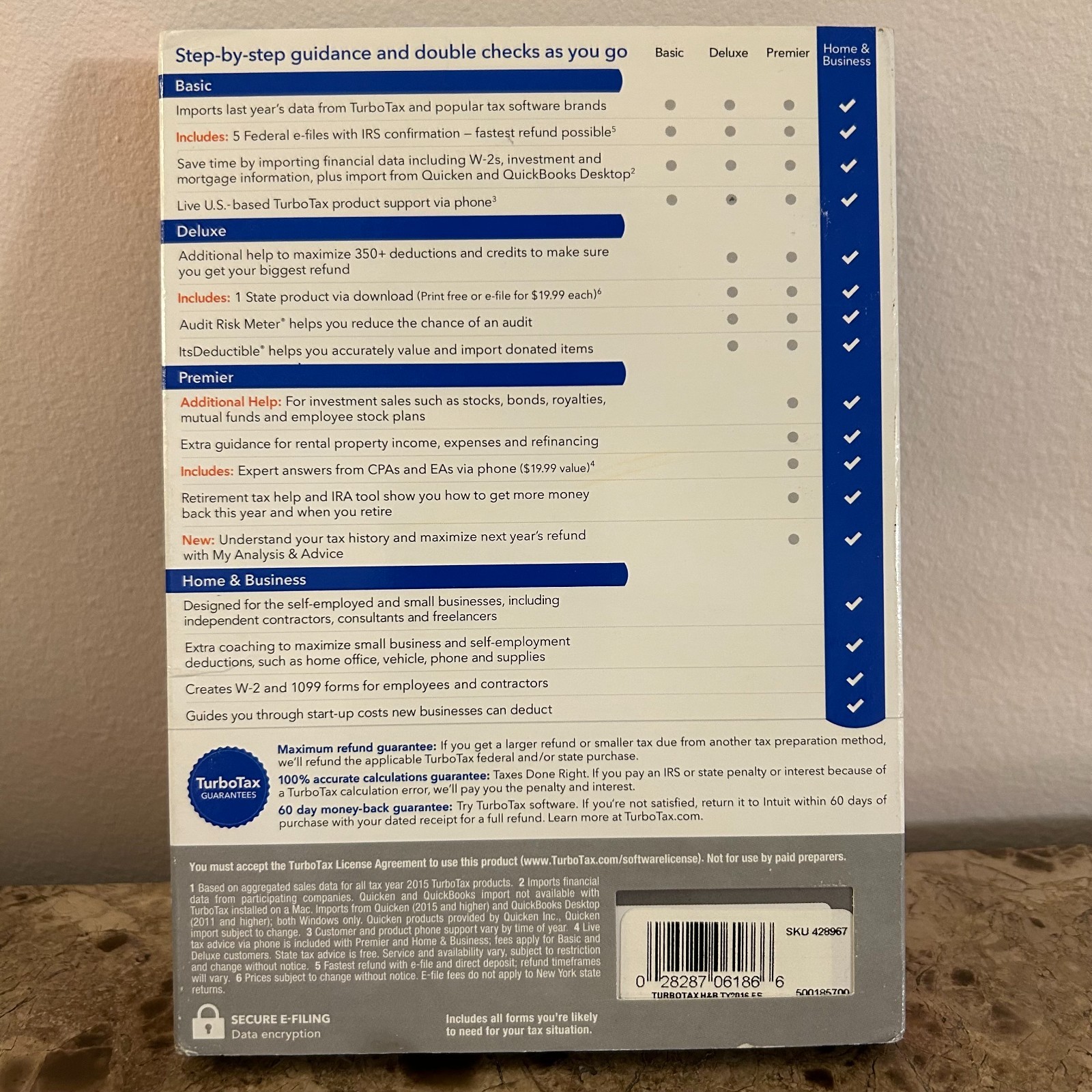 Intuit TurboTax 2016 Home & Business CD Federal State Wondows And Mac BRAND NEW