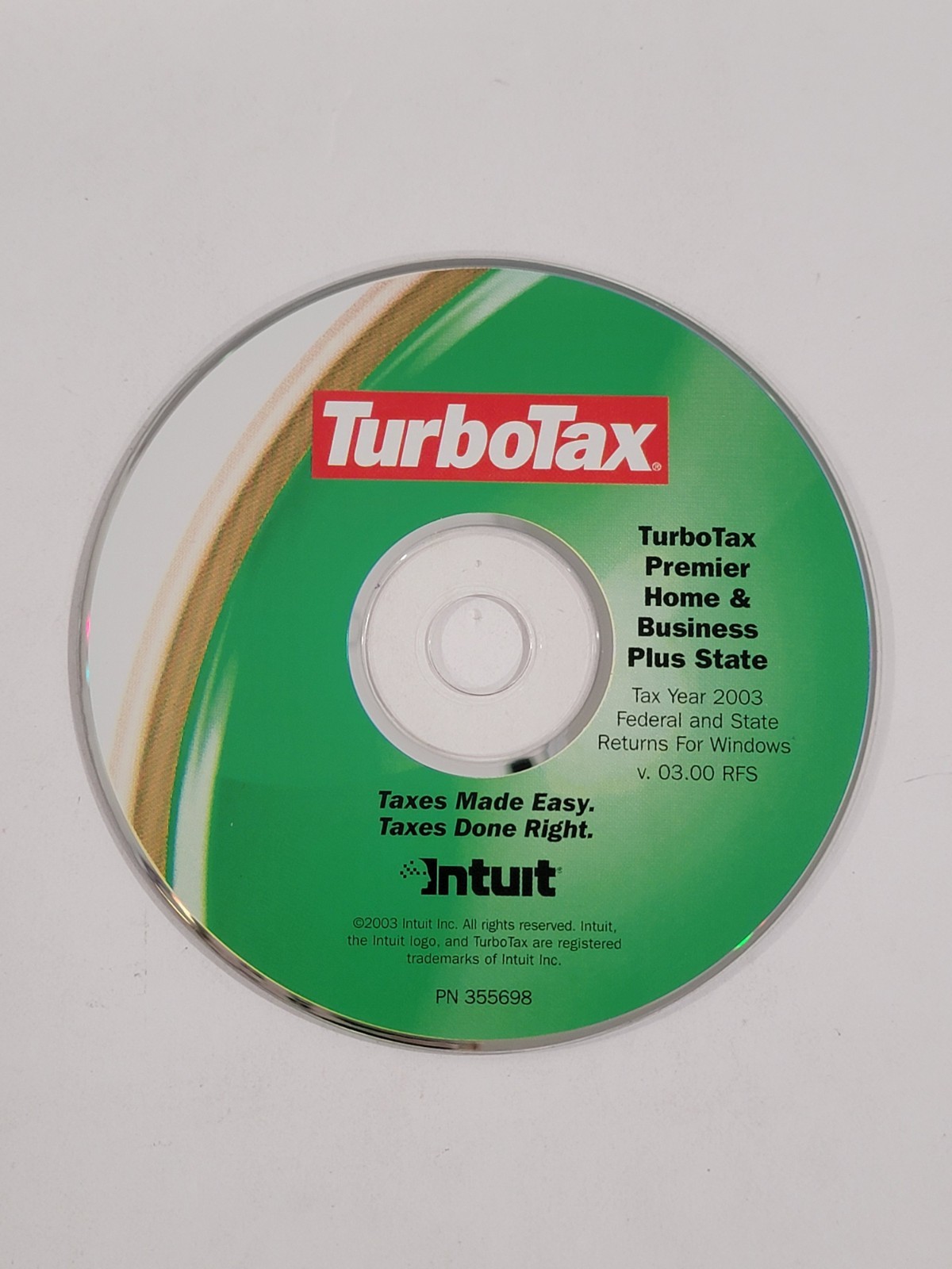 TurboTax 2003 PC CD-ROM For Windows – DISC ONLY