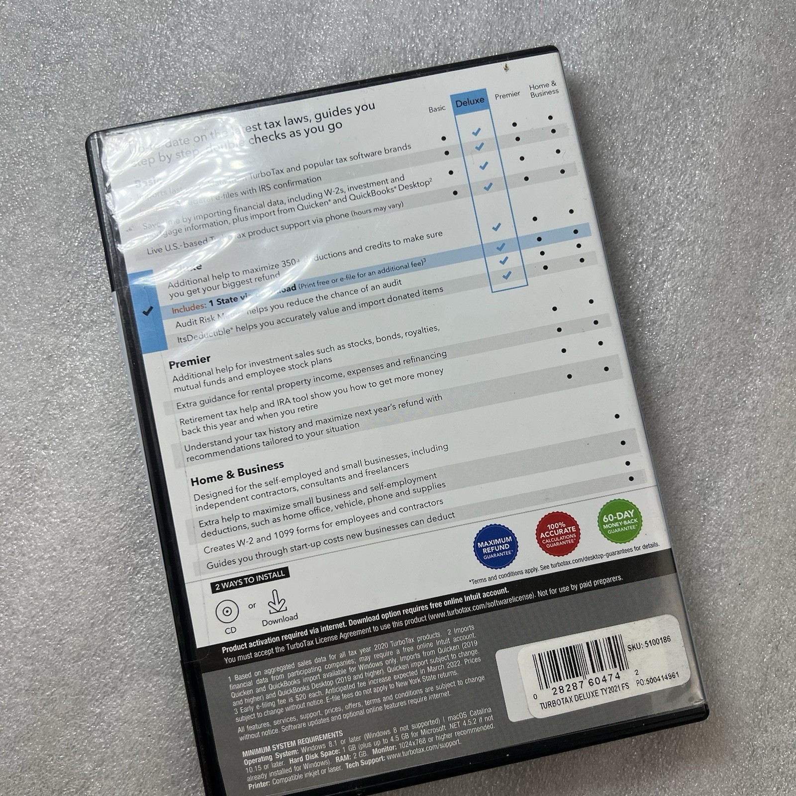 NEW TurboTax Deluxe State & Federal 2021 Tax Software Physical Disc Windows Mac
