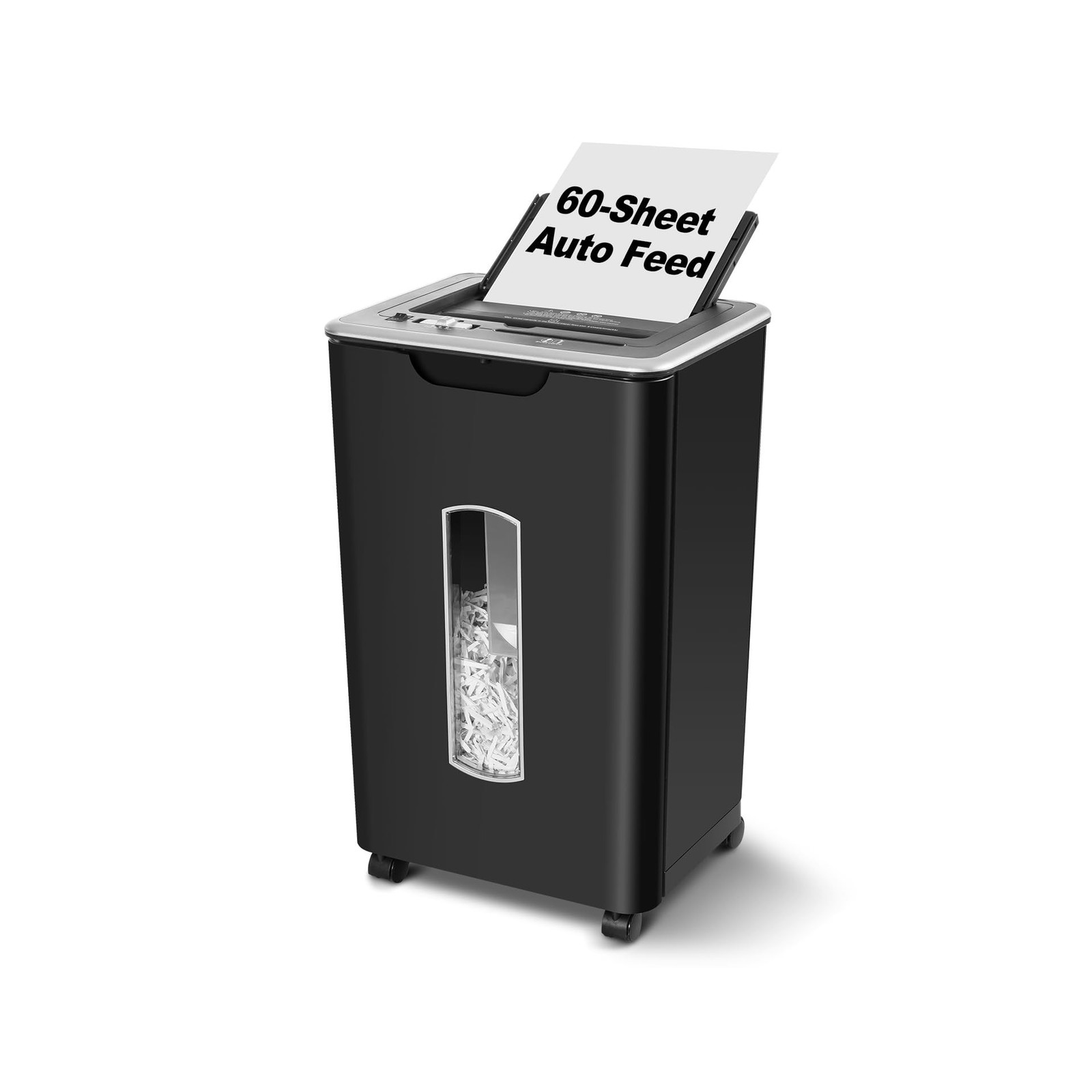 Auto Feed Paper Shredder, 60 Sheets Cross Cut, CD/Credit Card Shredder with A…