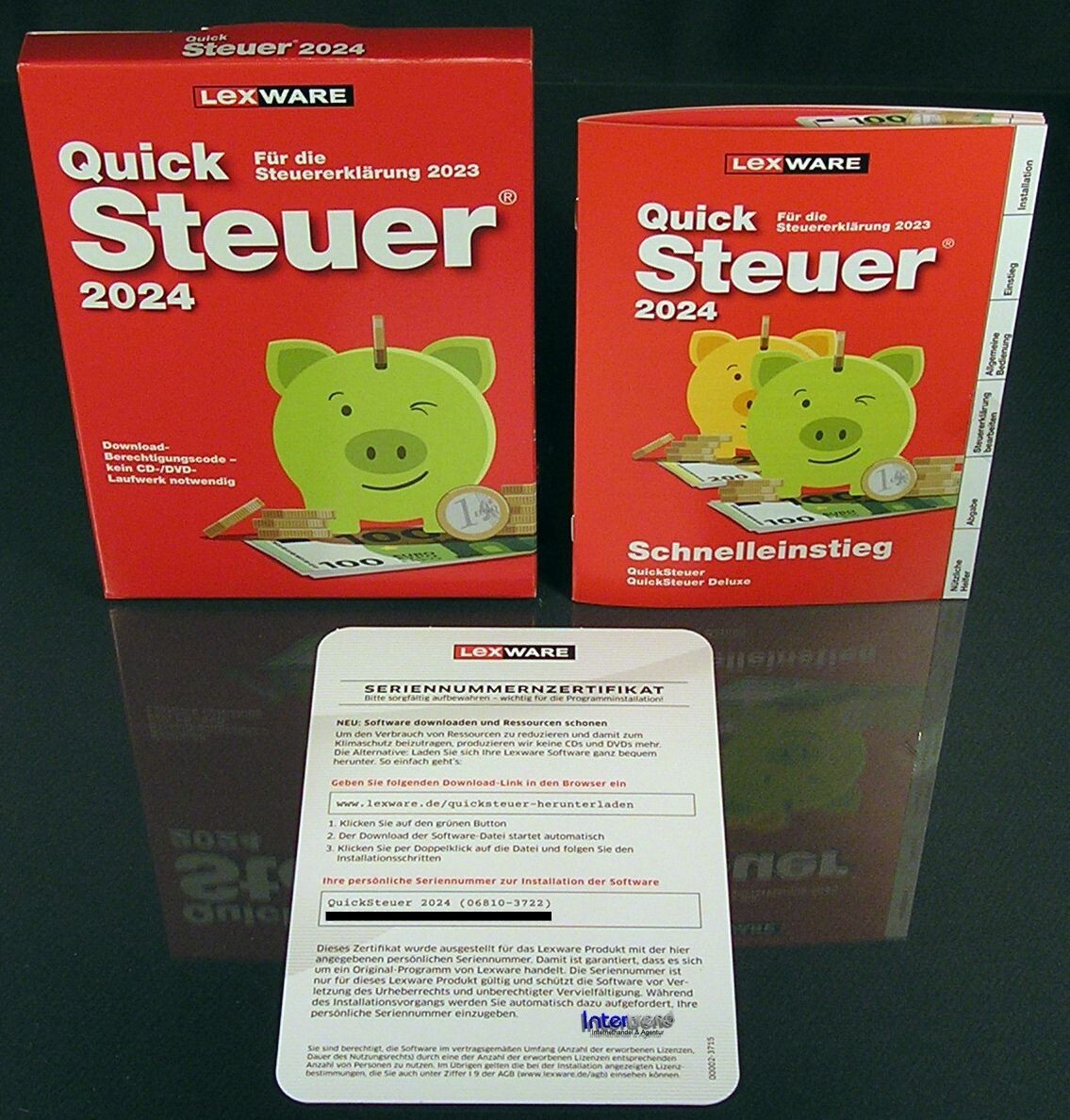 Lexware QuickSteuer 2024 Vollversion Box, Handbuch (PDF) Steuerjahr 2023 OVP NEU