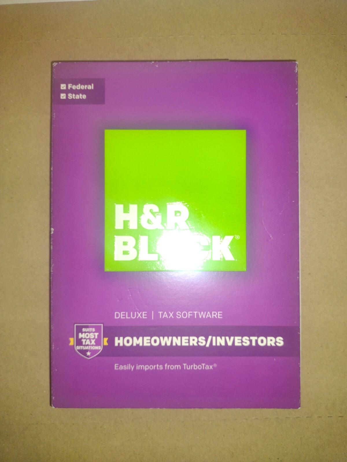 2016 H&R Block Deluxe Homeowners/Investors Federal and State Brand NEW Sealed!