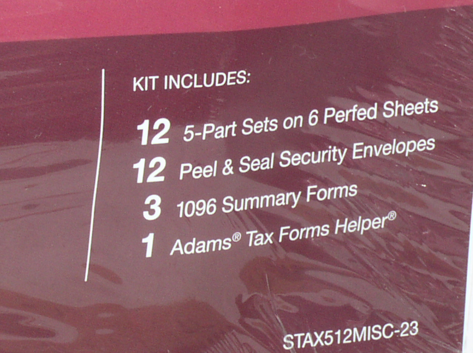 SEALED 2023 ADAMS 1099-MISC TAX KIT FORMS 5-PART 12 RECIPIENTS+ENVLOPES STAX512