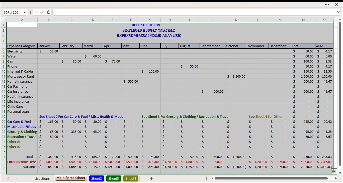 Checkbook Register Excel Spreadsheet, For PC or Android + FREE Budget Template