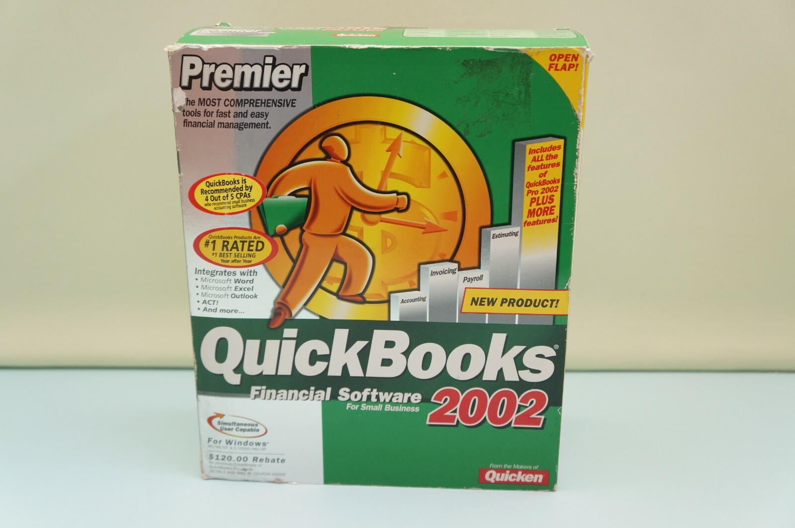 Intuit QuickBooks 2002 Financial Manual. NO DISC in original BOX FREE S&H