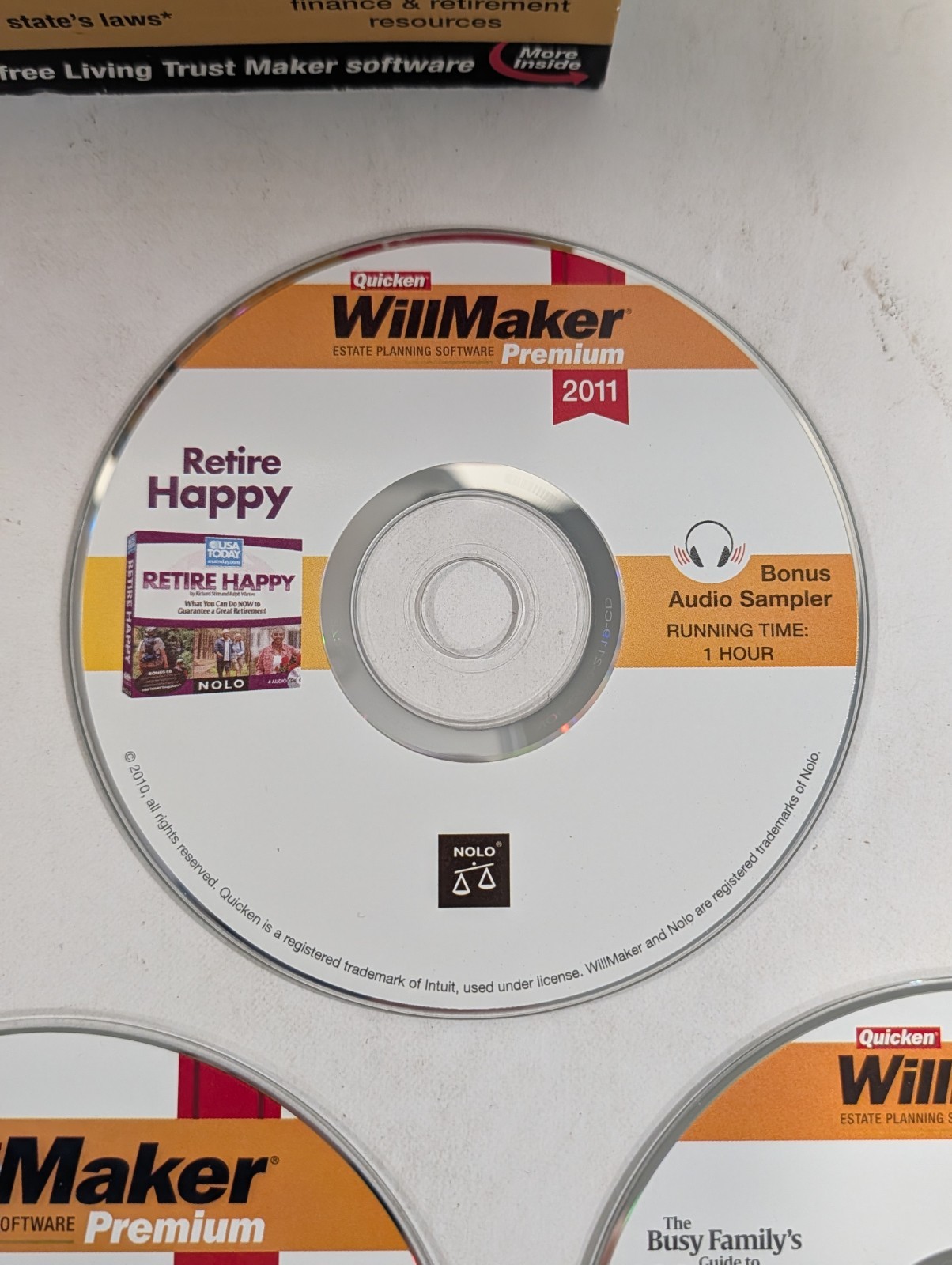 Quicken WillMaker PREMIUM 2011 – NOT COMPLETE – 4 Discs PC CD-ROM