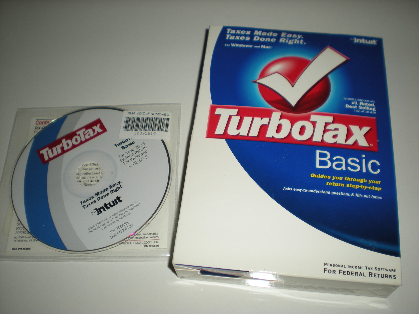 Turbotax 2003 Basic and Turbotax 2004 Basic. New.