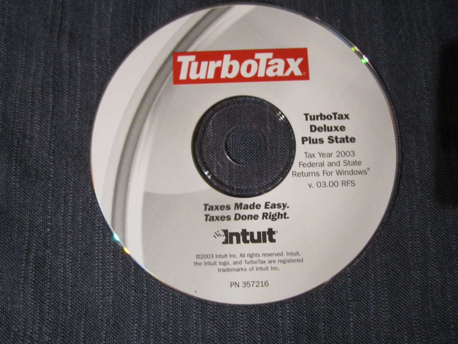 Turbotax 2003 Deluxe Federal State Tax Software Windows ONLY