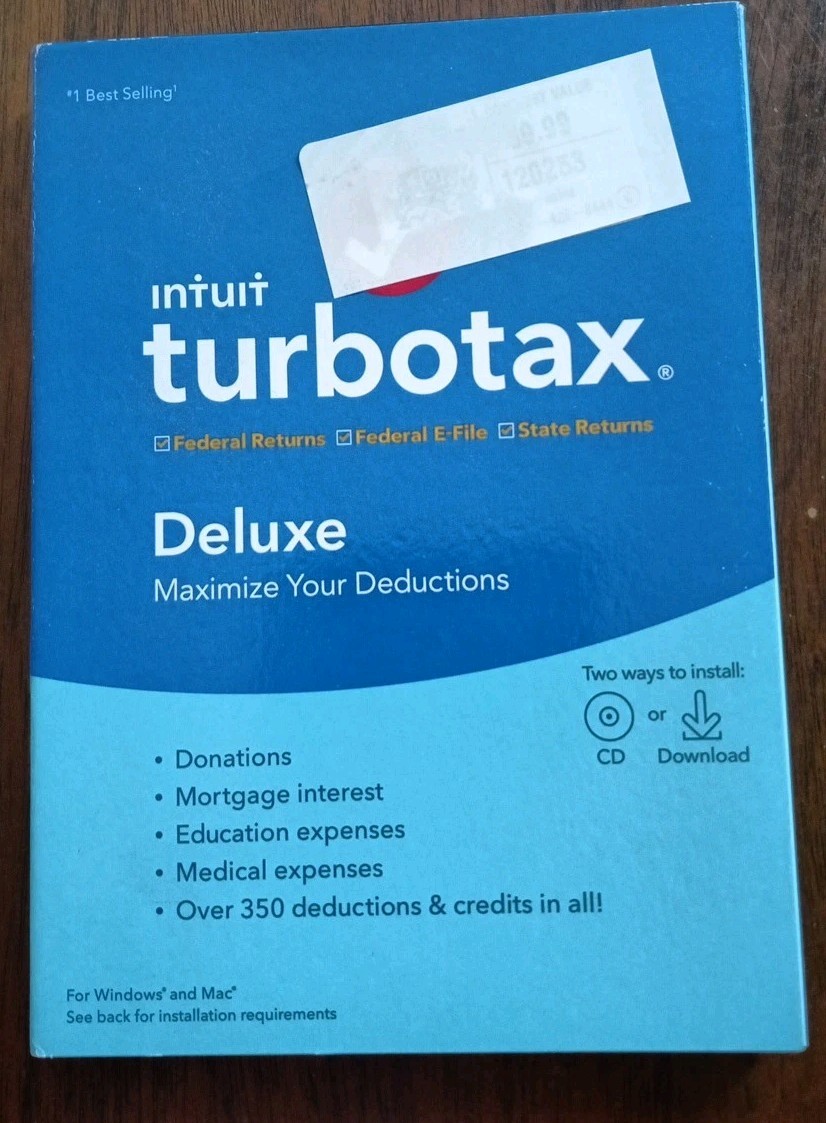 Intuit TurboTax Deluxe Tax Year 2018 Federal/State Returns/E-File