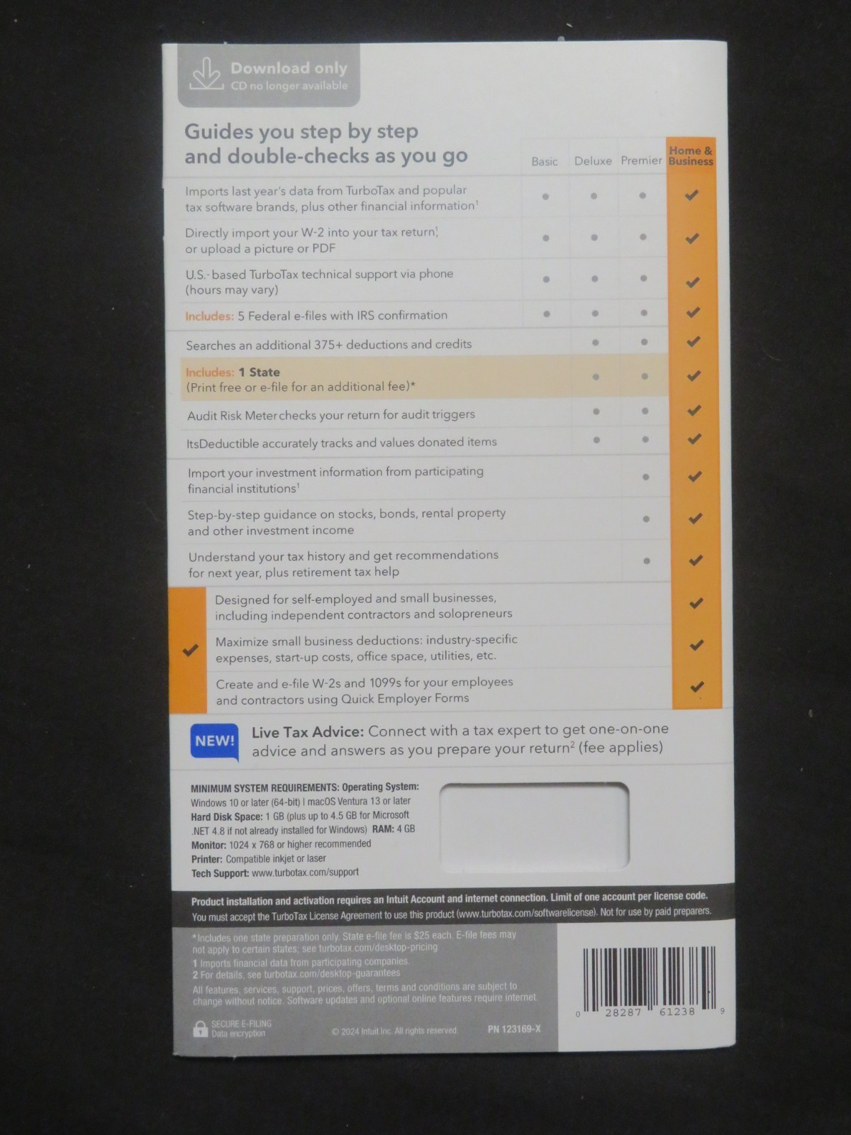 Genuine 2024 Intuit Turbotax Premier Investments Rental Federal State Windows
