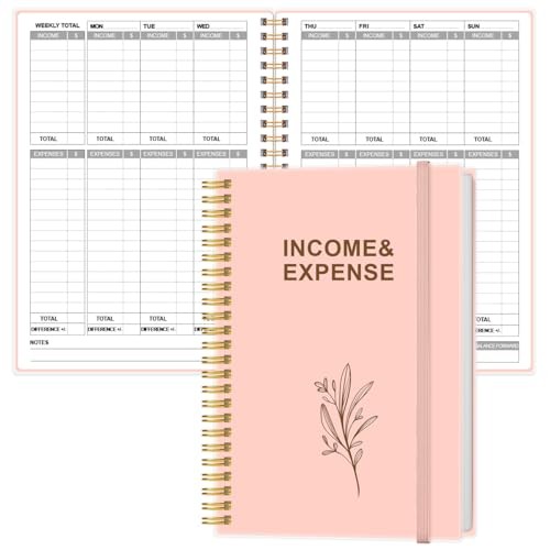 Income & Expense Log Book – A5 Income and Expense Ledger Book for Small Rose