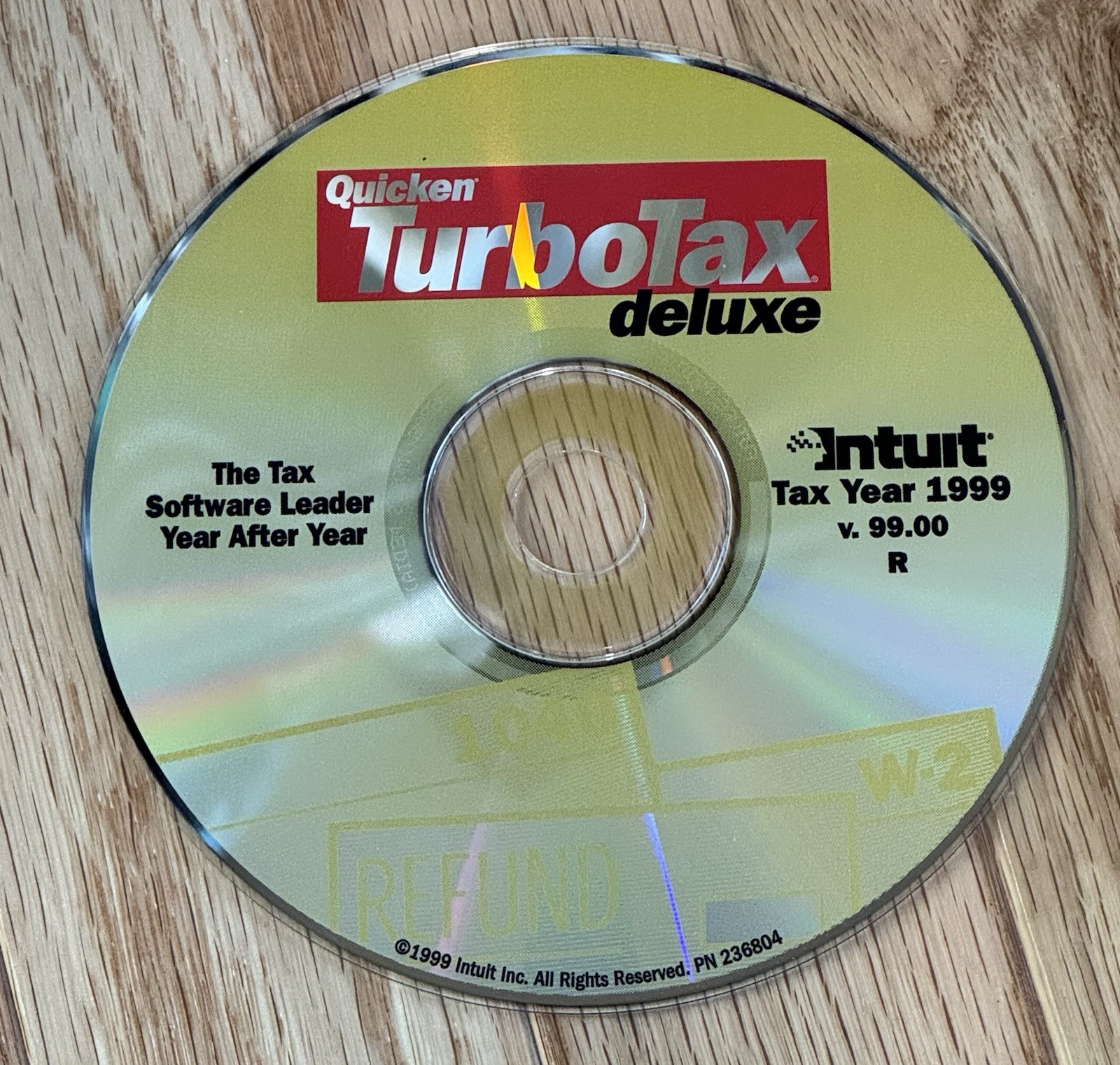 Quicken TurboTax Deluxe Intuit Tax Year 1999 v. 99.00 R Refund 1040 W-2