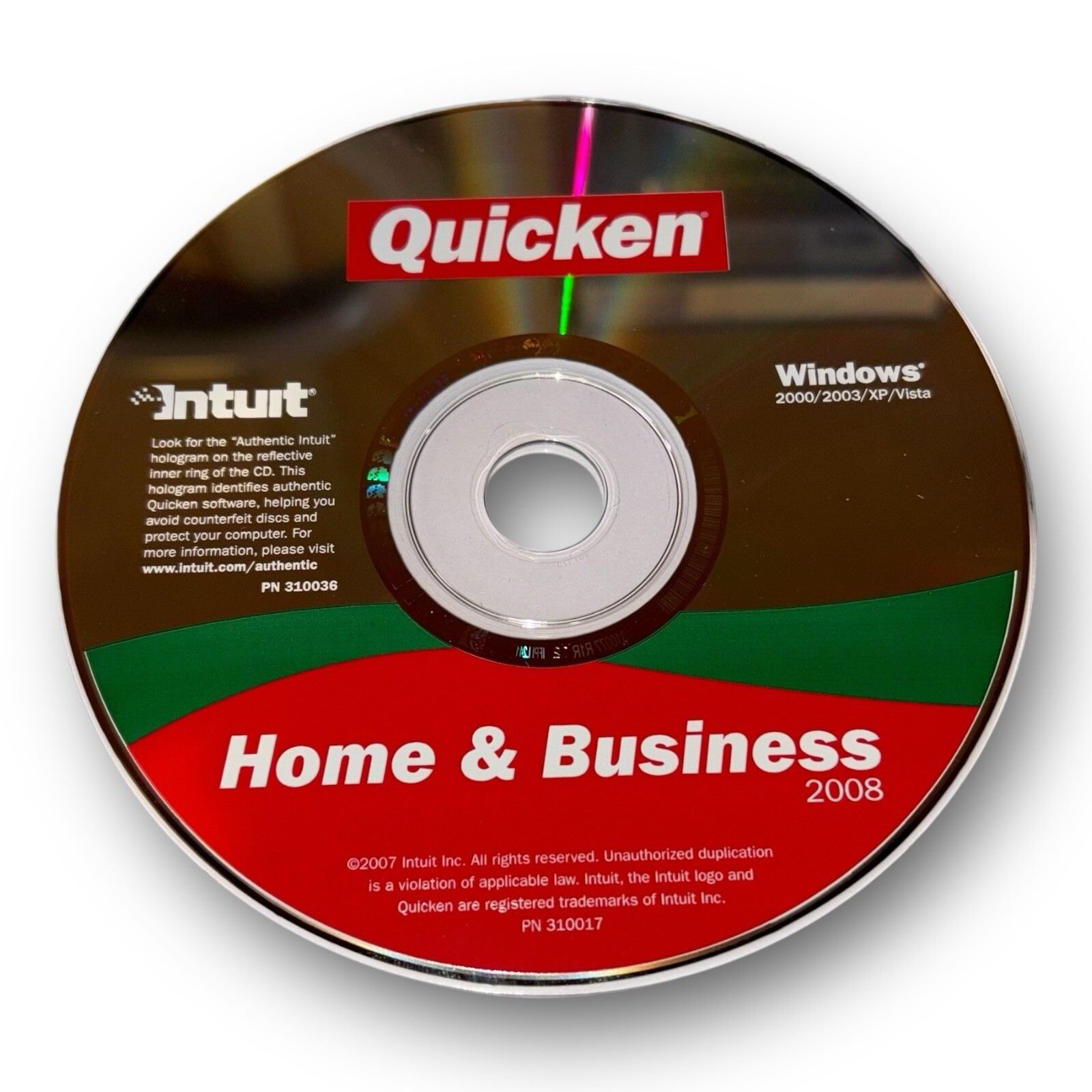 Intuit Quicken 2008 [Lot Of 10] Home Business Windows 2000/03/XP/Vista Disc Only