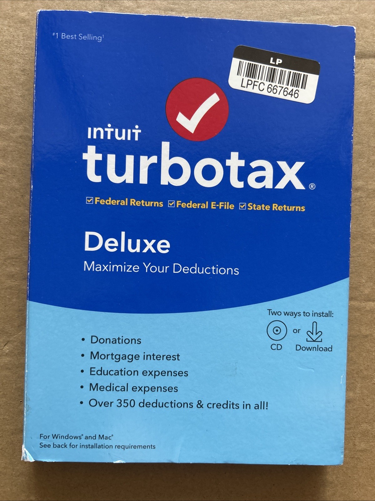 Turbotax Deluxe + State 2019