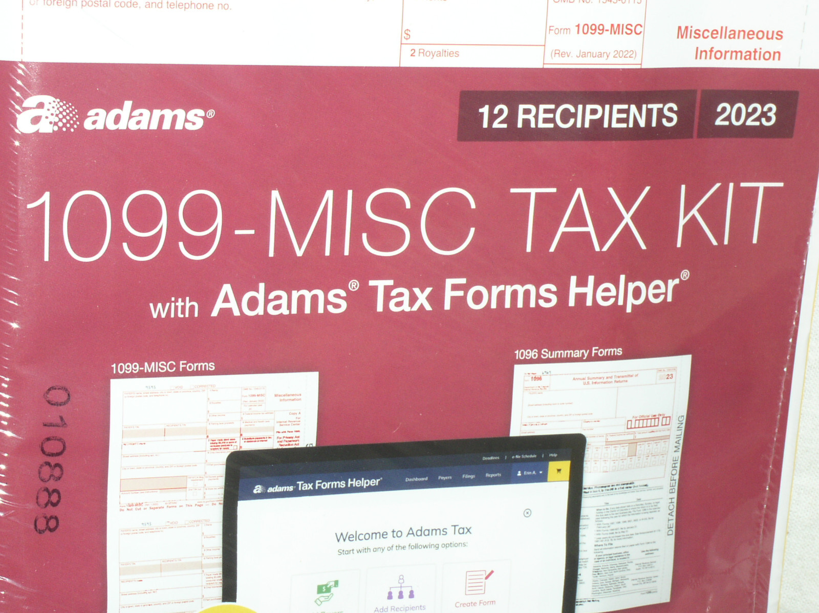 SEALED 2023 ADAMS 1099-MISC TAX KIT FORMS 5-PART 12 RECIPIENTS+ENVLOPES STAX512