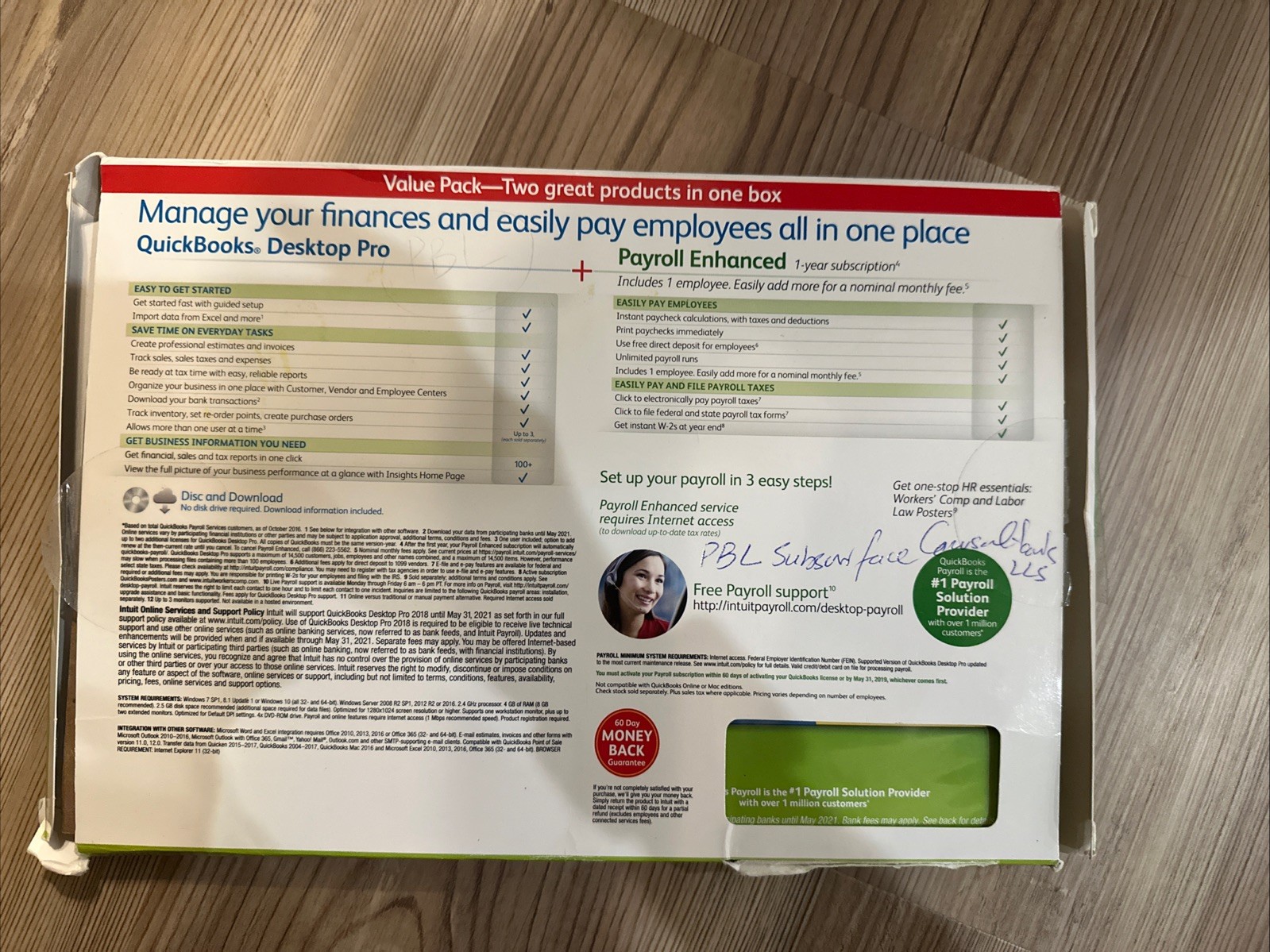 Intuit QuickBooks Desktop Pro 2018 with Payroll Enhanced-Used