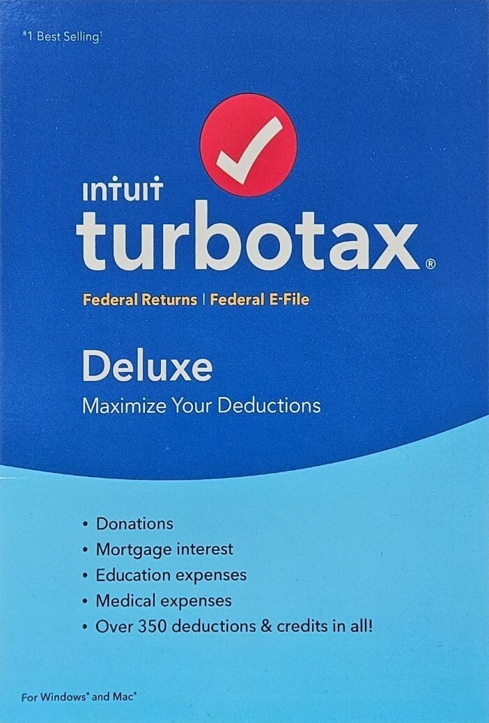 INTUIT TURBOTAX DELUXE 2018 Federal Only CD version BRAND NEW SEALED Windows MAC