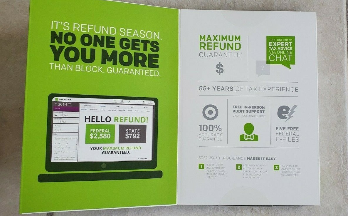 2014 Tax Software H&R Block Federal & State Deluxe Investors Homeowners