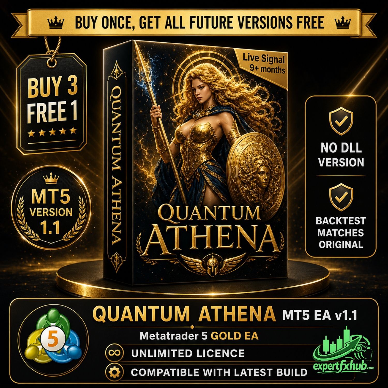 v1.1 Quantum Athena Gold EA MT5 metatrader algo trading robot scalping ftmo