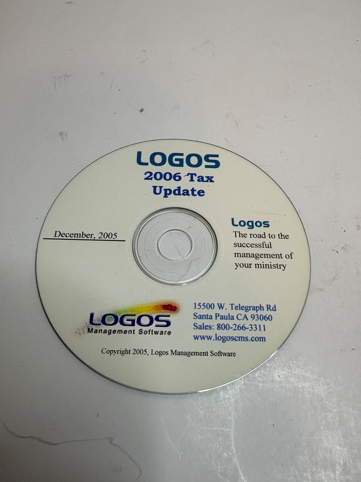 Logos 2006 Tax Update CD – Church Management Software – December 2005