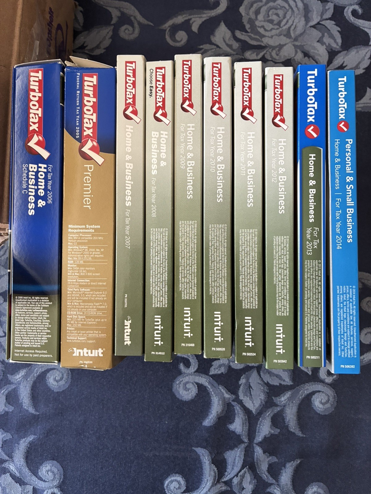 Lot of 10 Vintage Turbotax Deluxe/Home & Business packages 2005-2014
