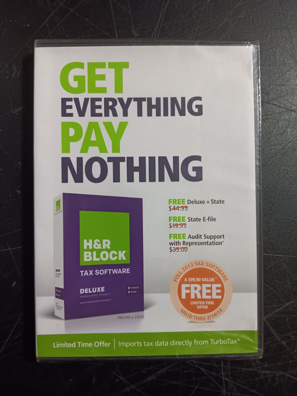 H & R Block Tax Software 2013 Tax Year Factory Sealed
