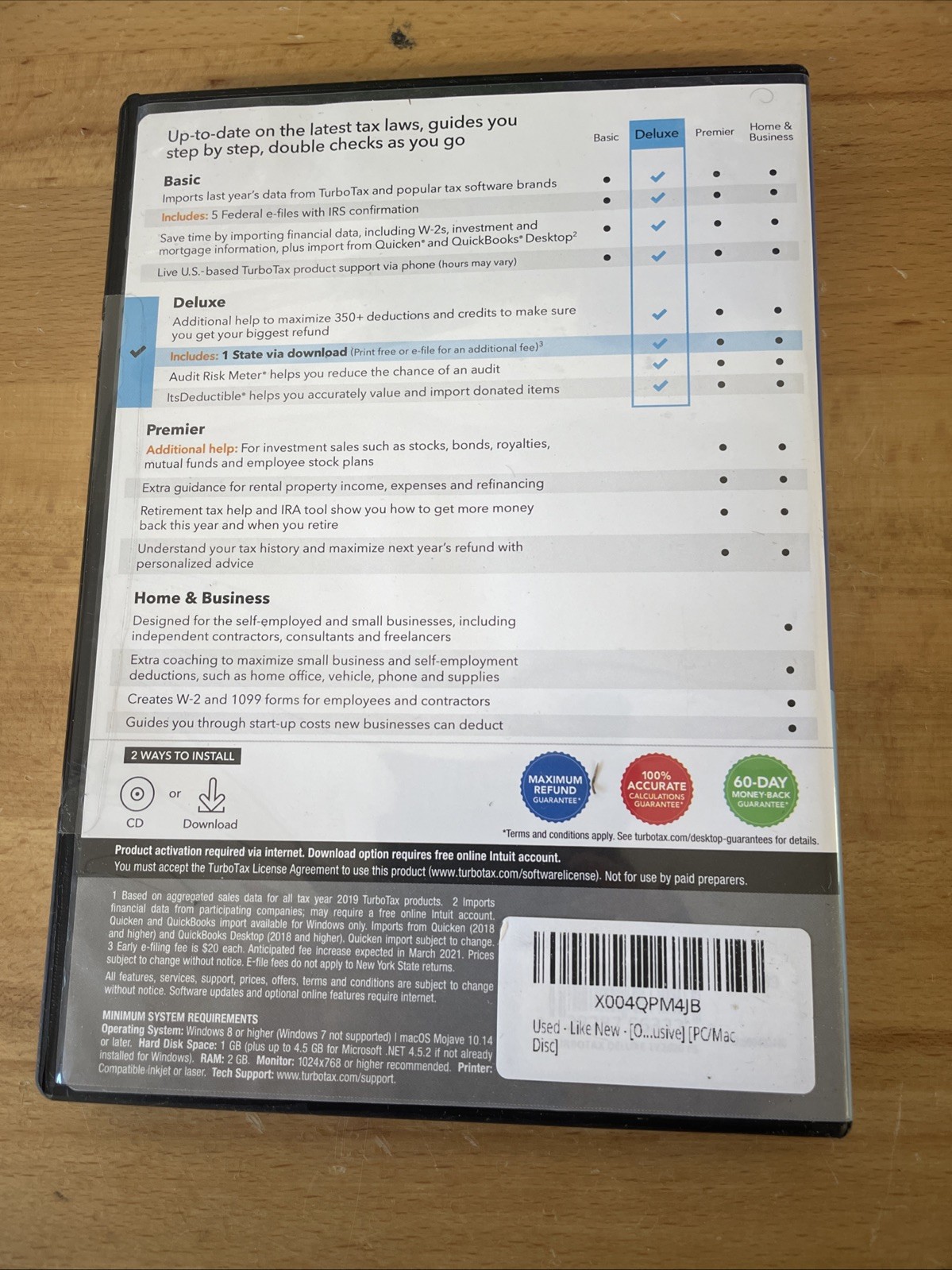 TurboTax Deluxe Fed & State Software 2020 NEW 2020 Tax Year