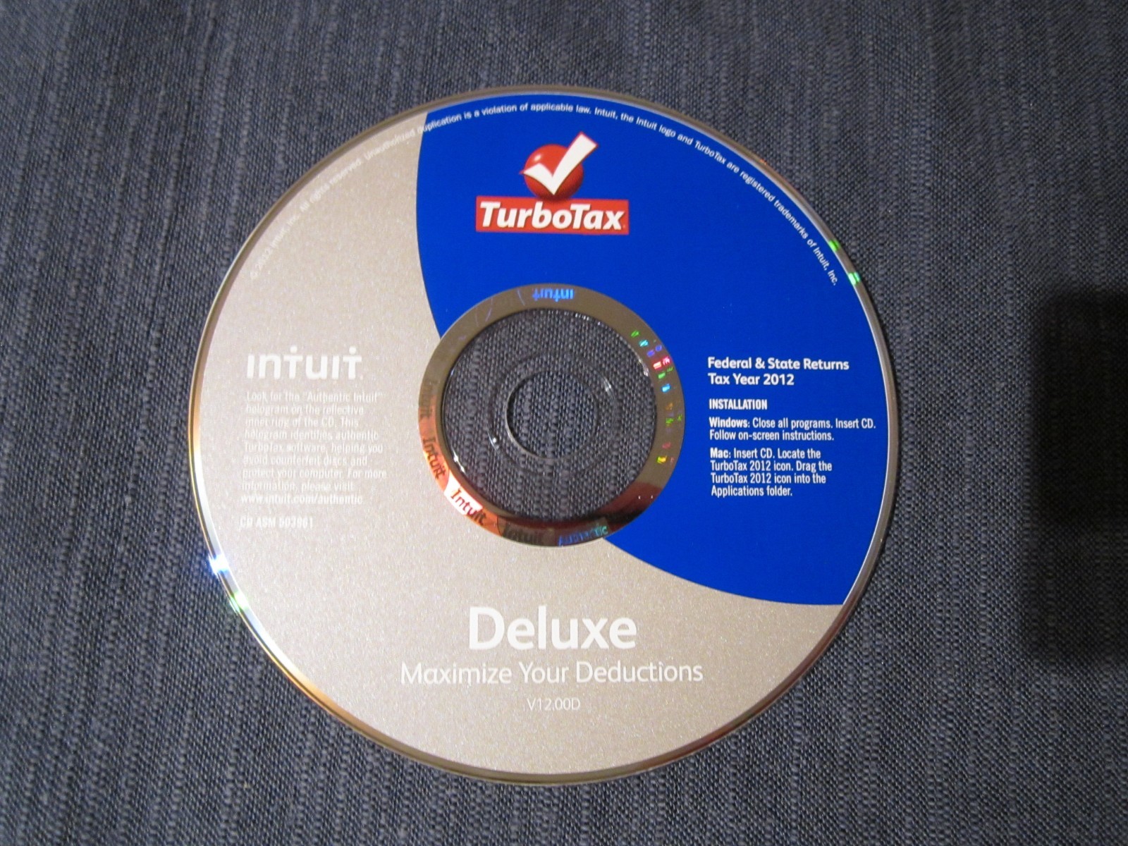 Turbotax 2012 Deluxe Federal State Tax Software Windows Mac