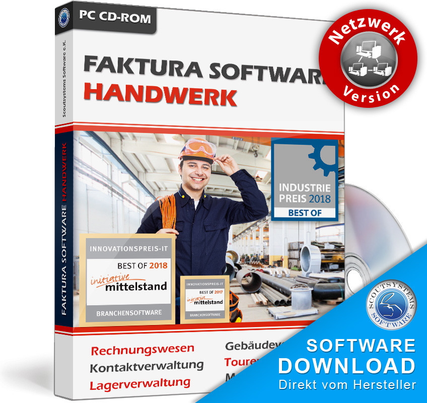 Software for craftsmen, writing offers, creating invoices network 10 PC
