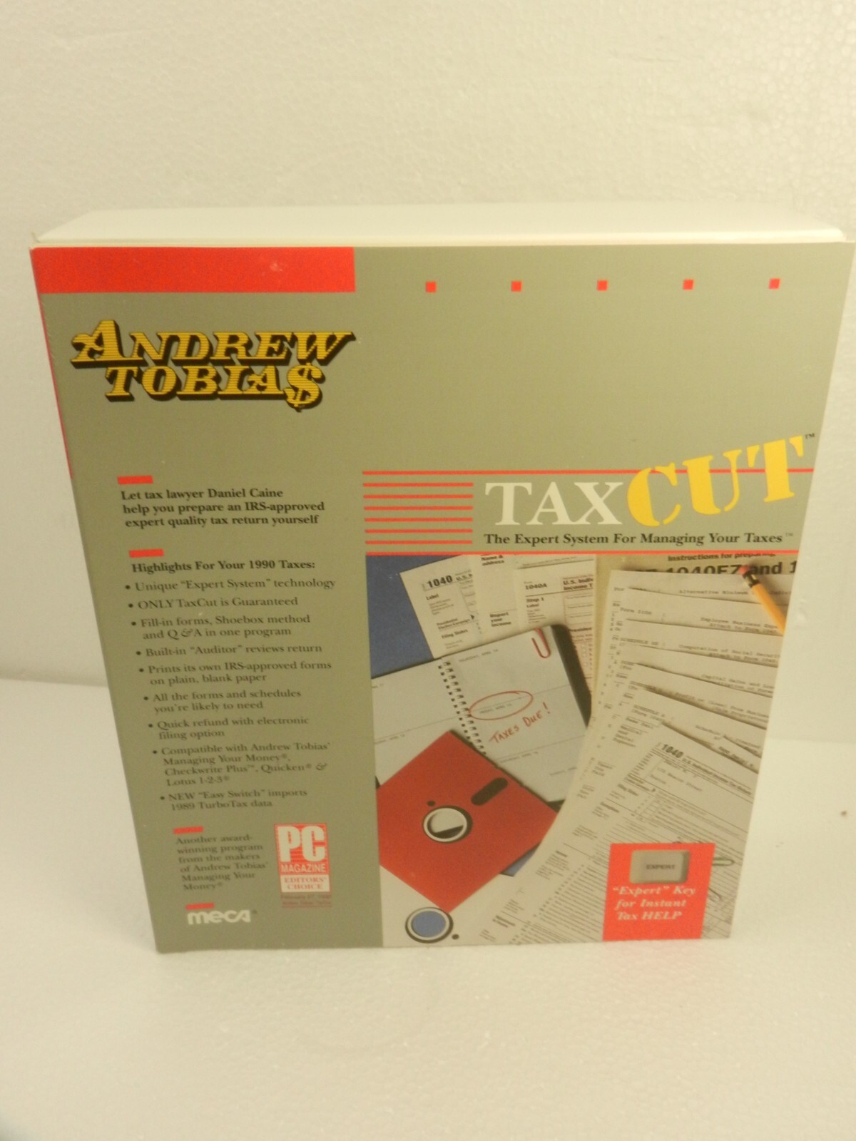 Vintage – Andrew Tobias Tax Cut MECA Software 3.25” 5.25″ Disks for Windows