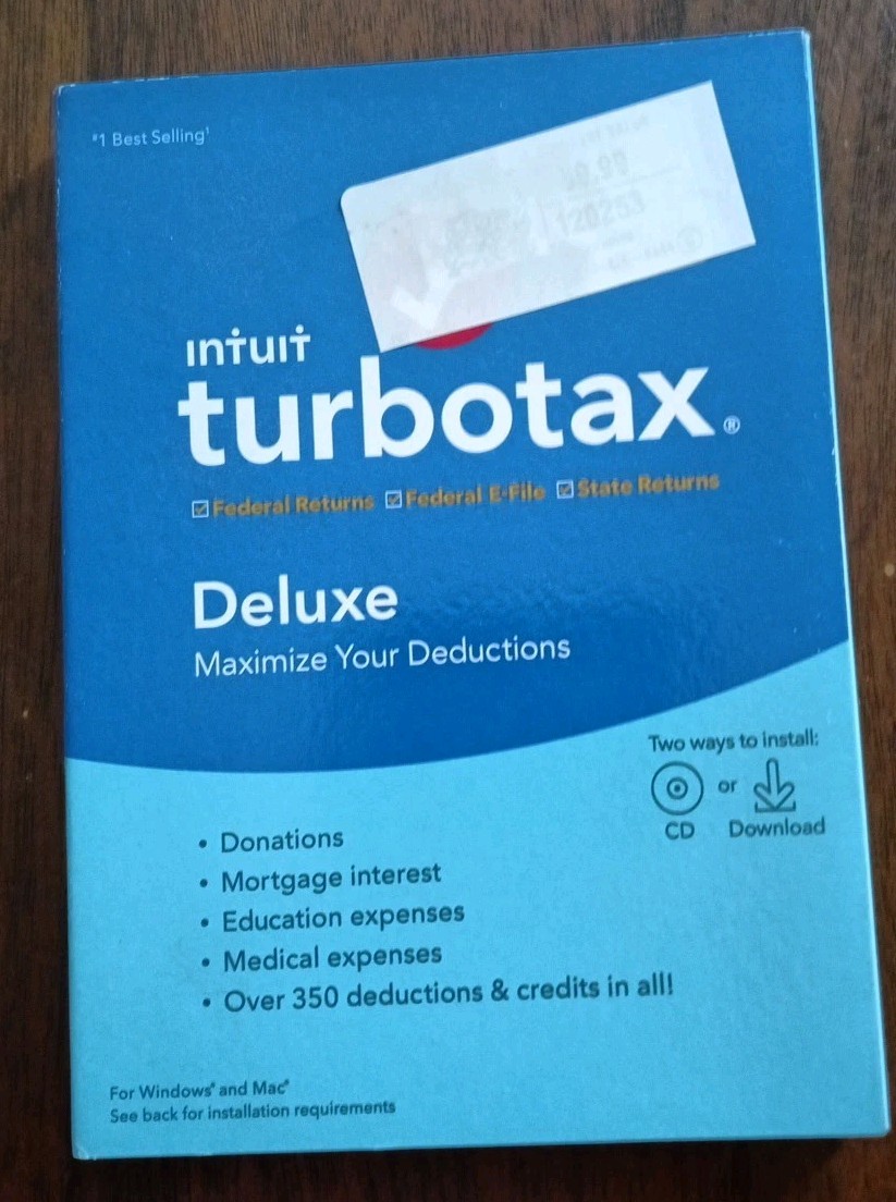 Intuit TurboTax Deluxe Tax Year 2018 Federal/State Returns/E-File