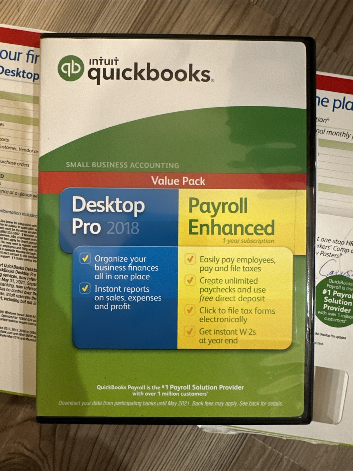 Intuit QuickBooks Desktop Pro 2018 with Payroll Enhanced-Used