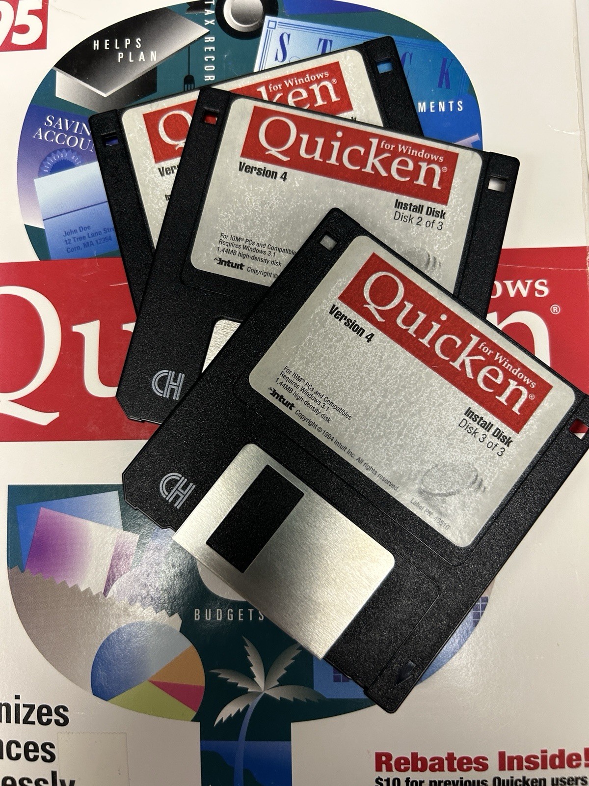 Quicken For Windows 1995 With Discs Windows 3.1