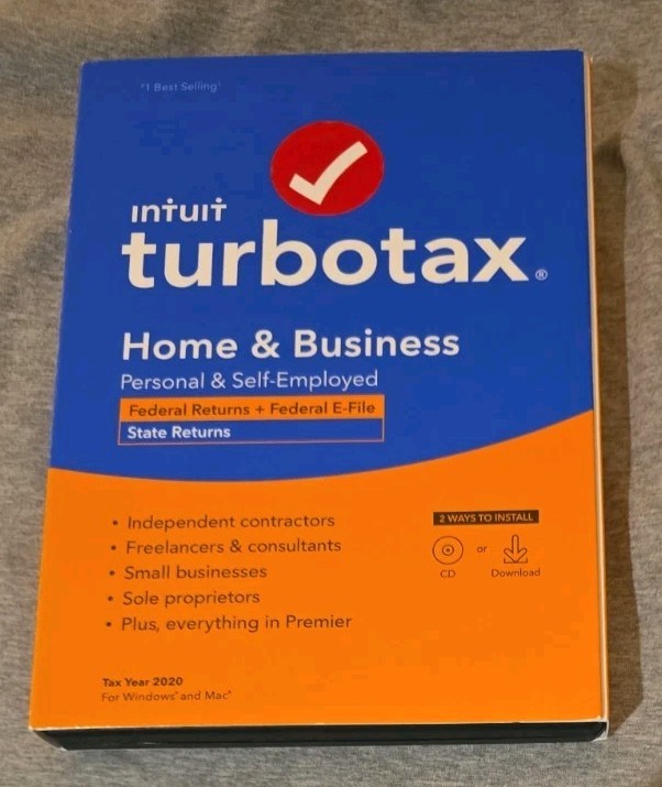 For FEDERAL RETURN ONLY ✅Genuine CD ✅ 2020 TURBOTAX HOME & BUSINESS CD TURBO TAX