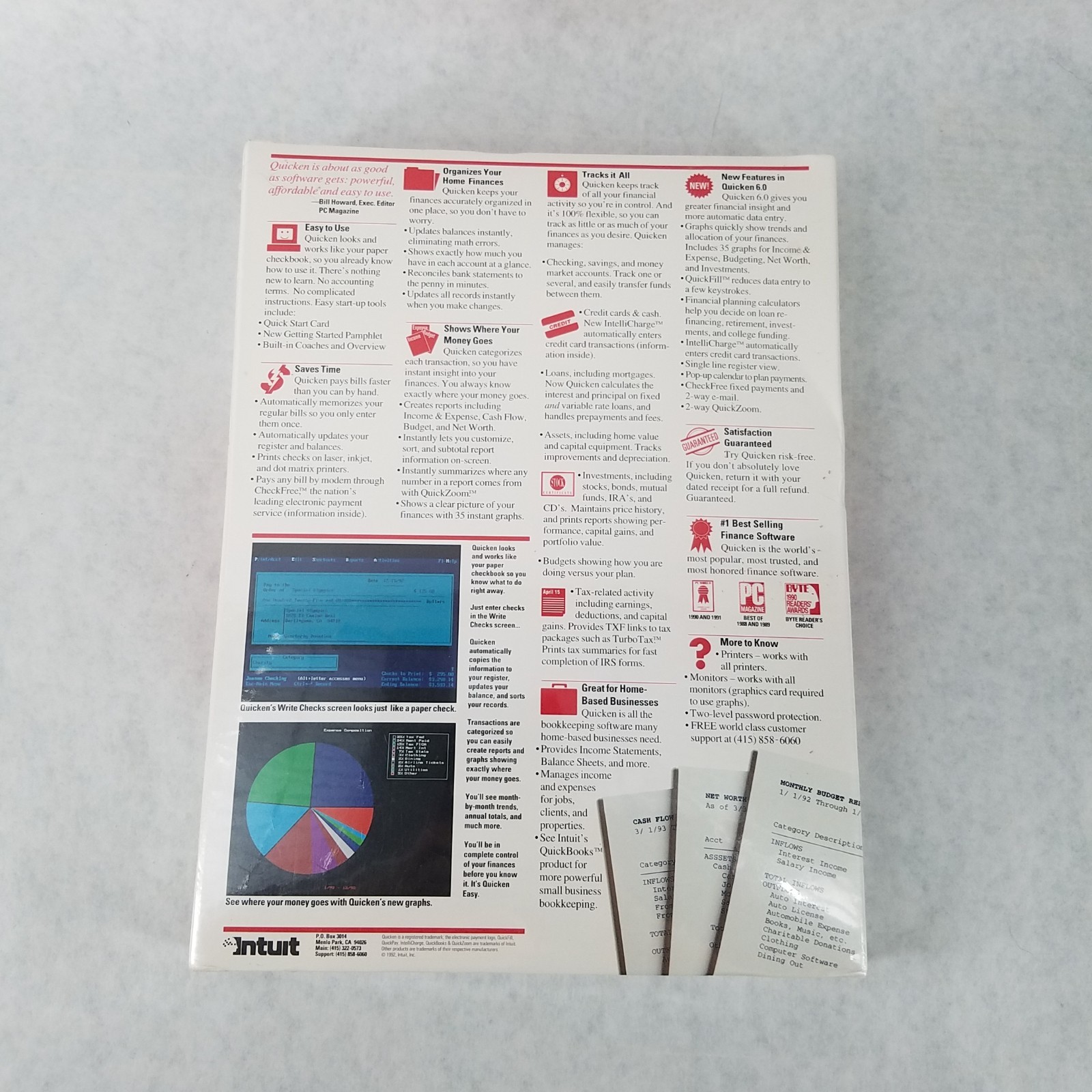 Quicken for DOS 6.0 – Vintage 1992 FACTORY SEALED Big Box – 5.25 & 3.5 Discs
