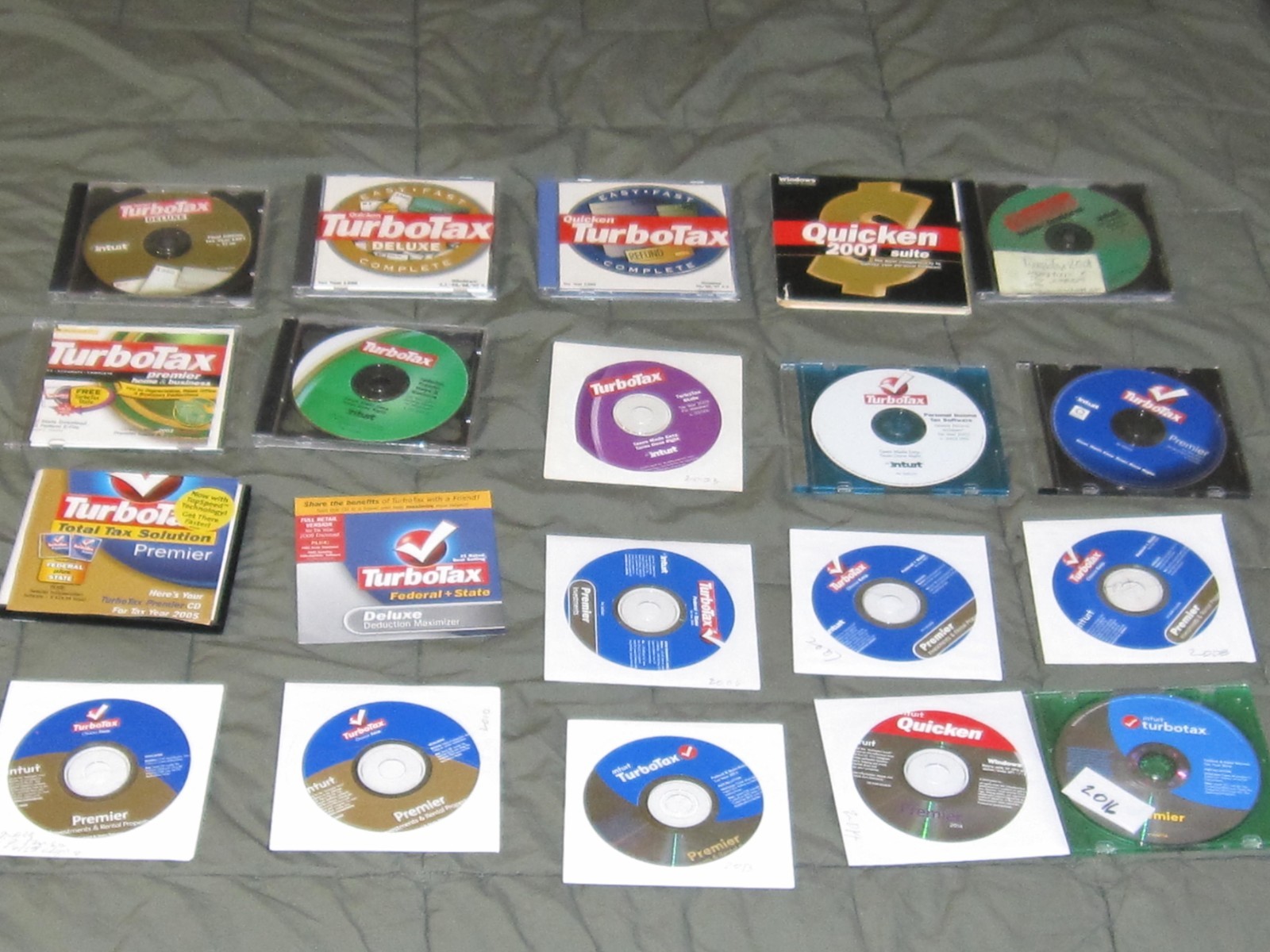 Turbotax cd’s, years 1997-2016 (missing 2000, 2011, 2012, and 2015)