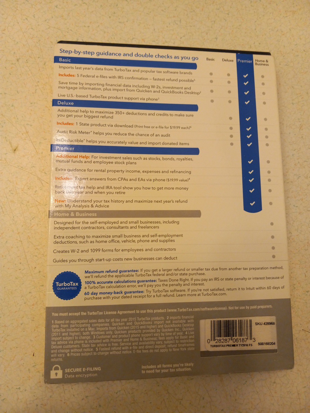 2016 TurboTax Premier Investments + Rental Property 2016 Federal Mac/PC CD-ROM
