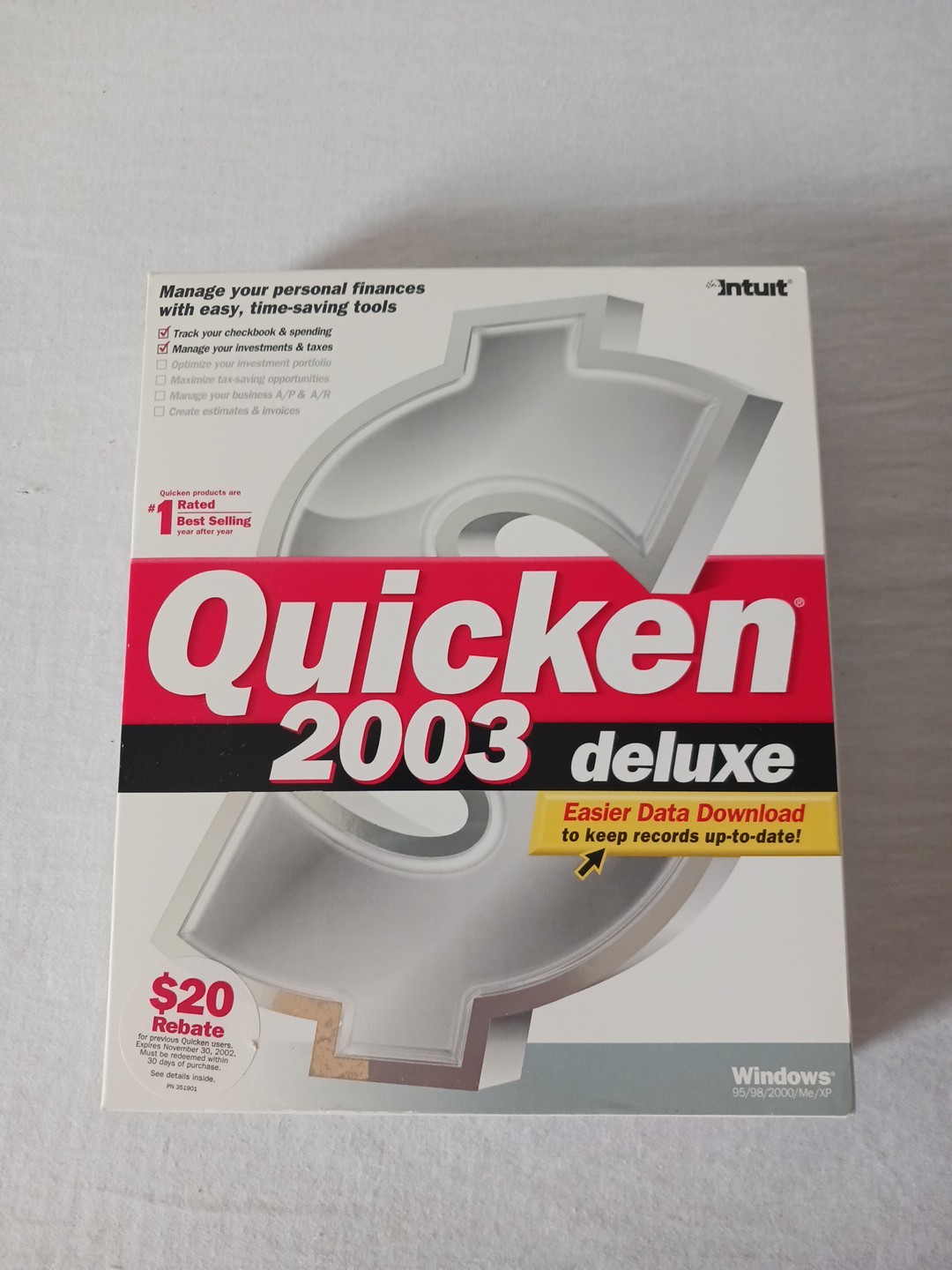 BRAND NEW FACTORY SEALED – Intuit Quicken 2003 Deluxe For Windows