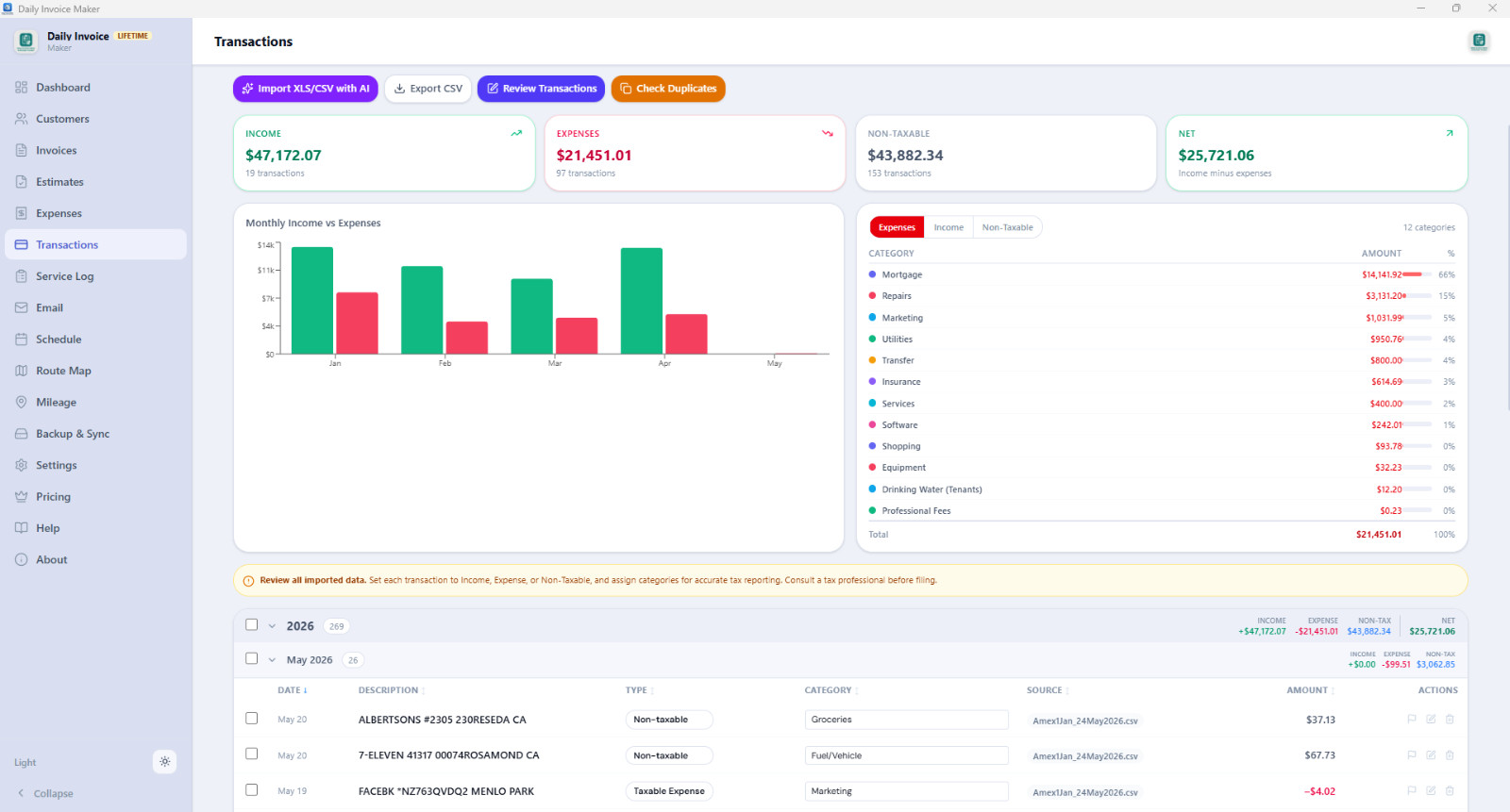 Daily Invoice Maker, Accounting & Bookkeeping Software 2026 (Windows and Mac)