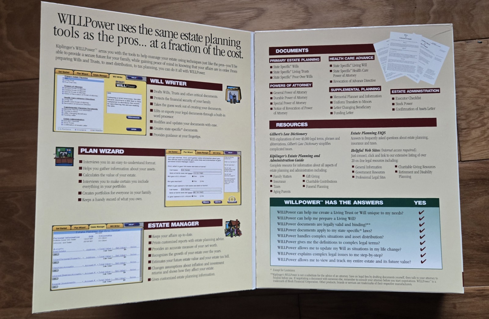 KIPLINGER’S WILLPower – Windows 95/98 & Mac