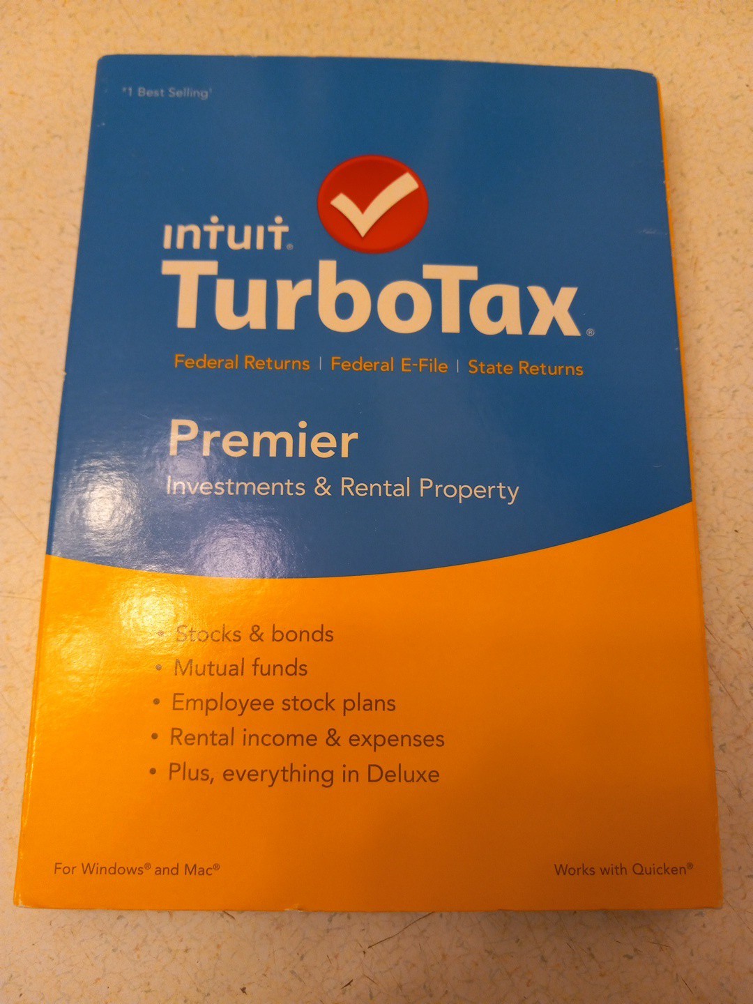 TurboTax Premier 2015 Investments & Rental Property Tax Preparation USED Disc