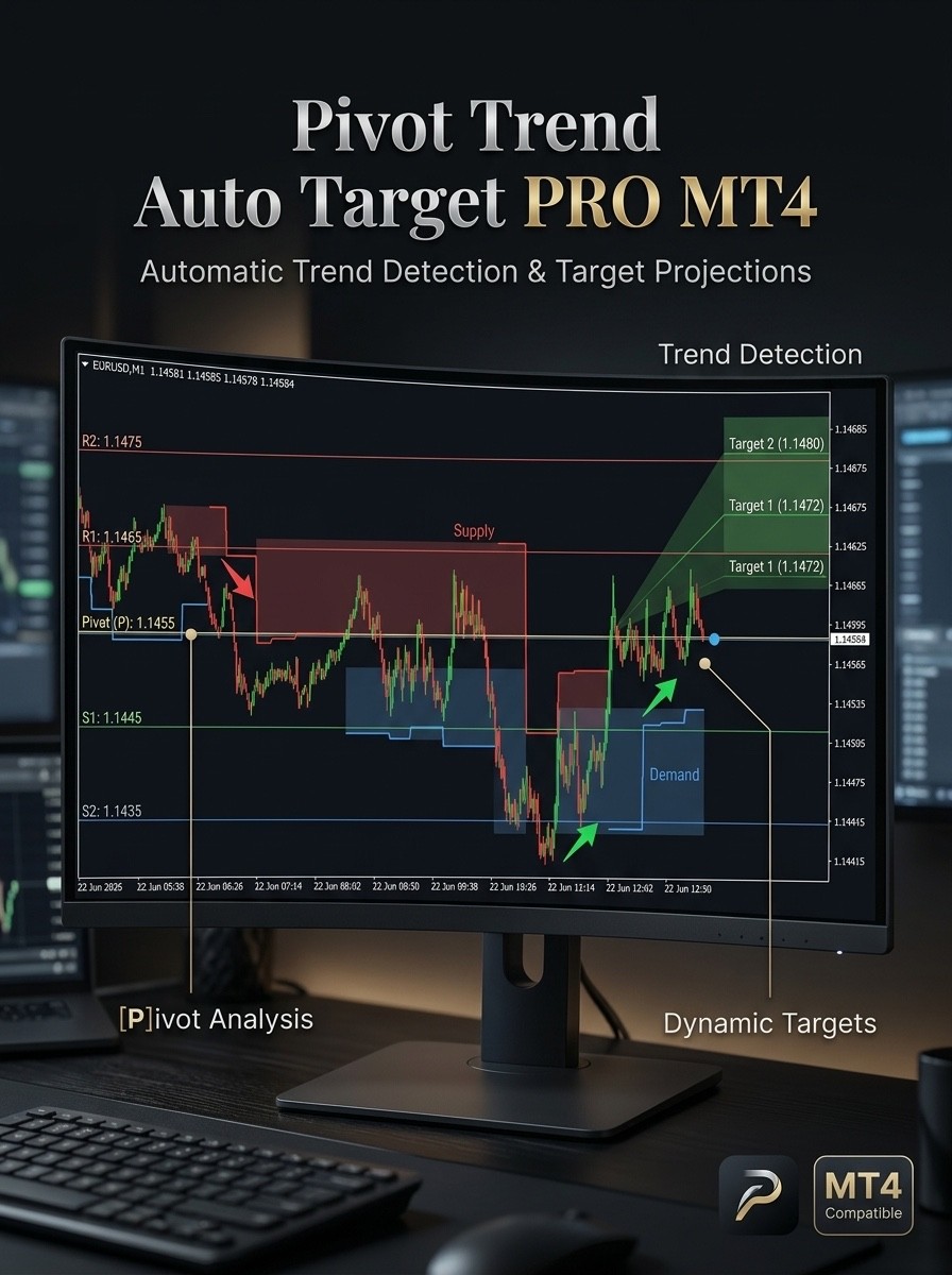 Pivot Trend Pro – Auto Target Indikator für MetaTrader 4 (MT4)