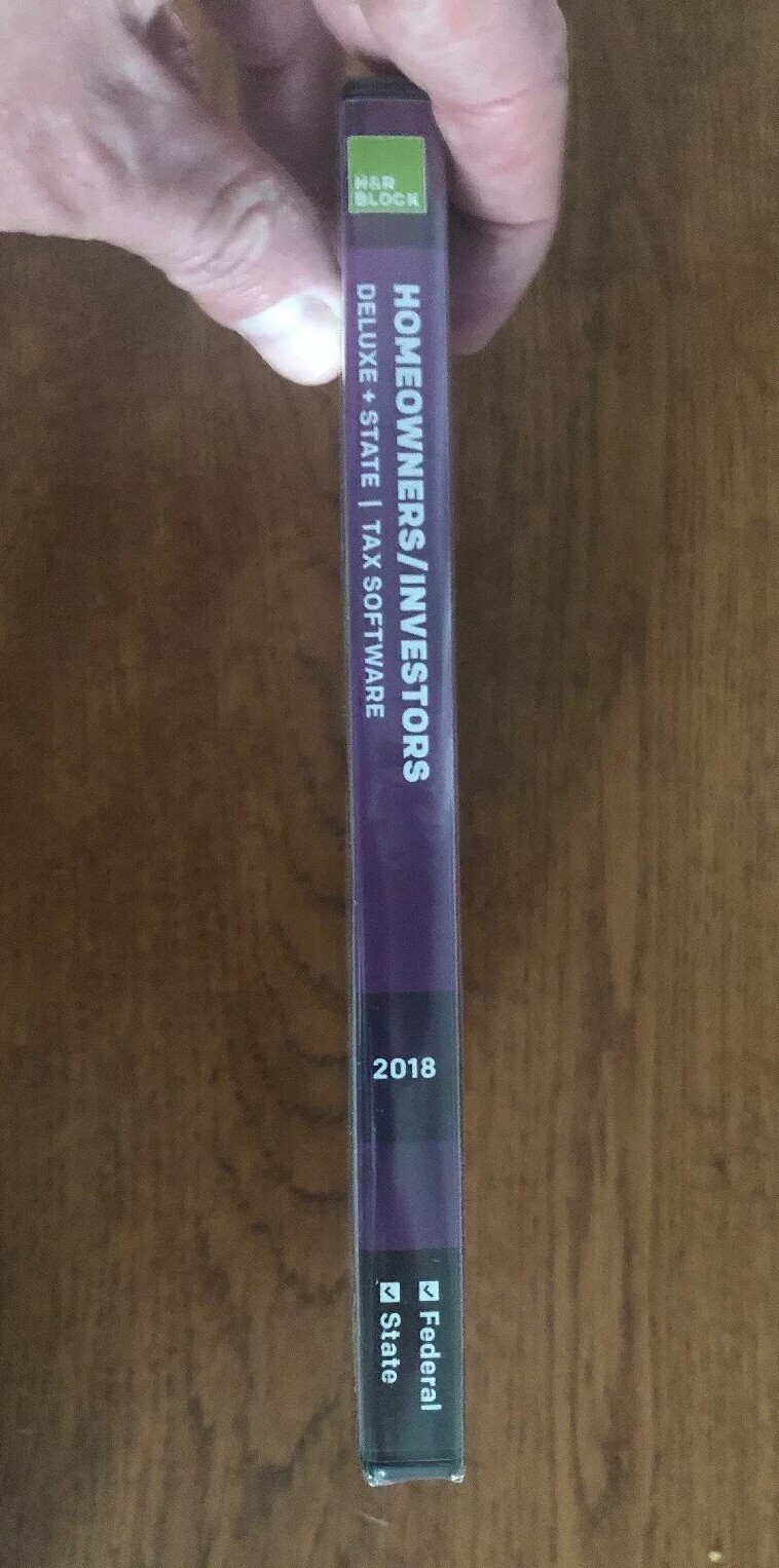 H&R Block Deluxe + State 2018 Homeowners/Investors Tax Software Disc Windows/Mac